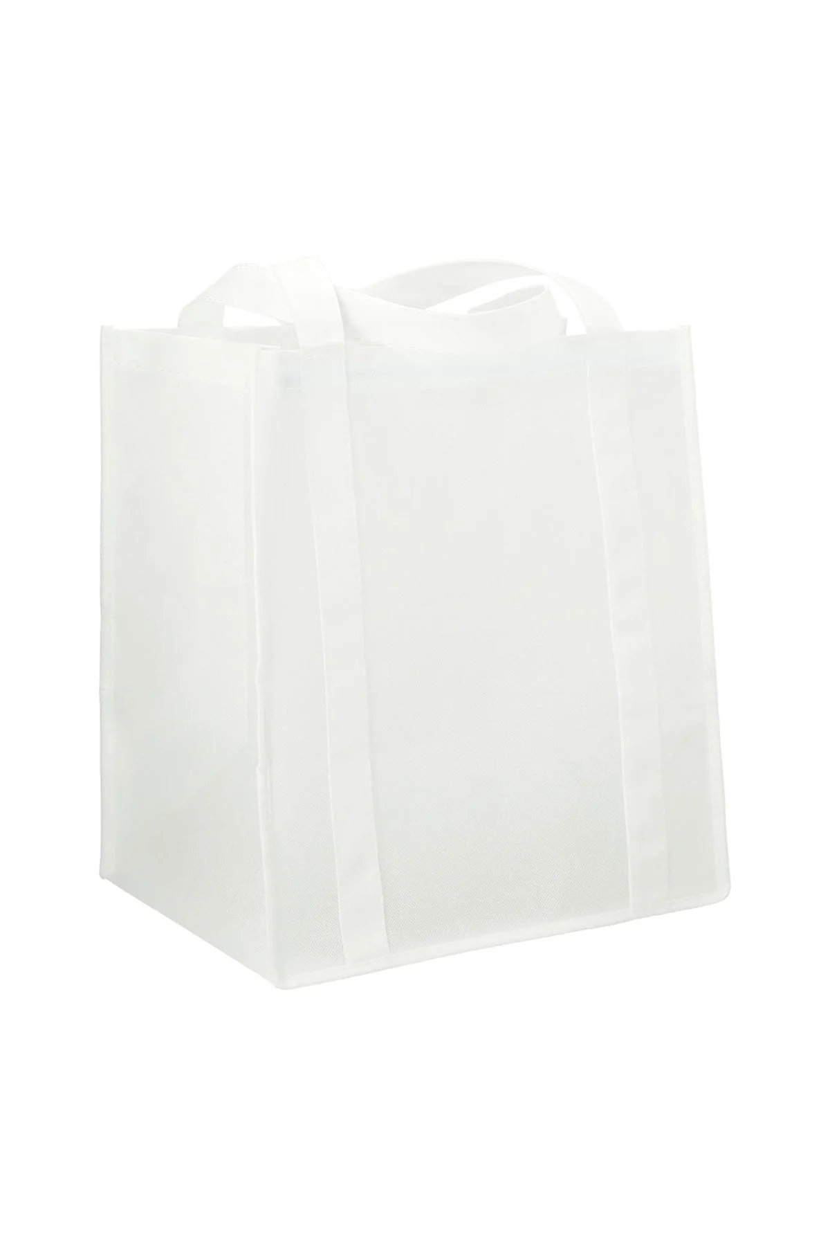 Hercules Non-Woven Custom Grocery Totes, White - Image 2