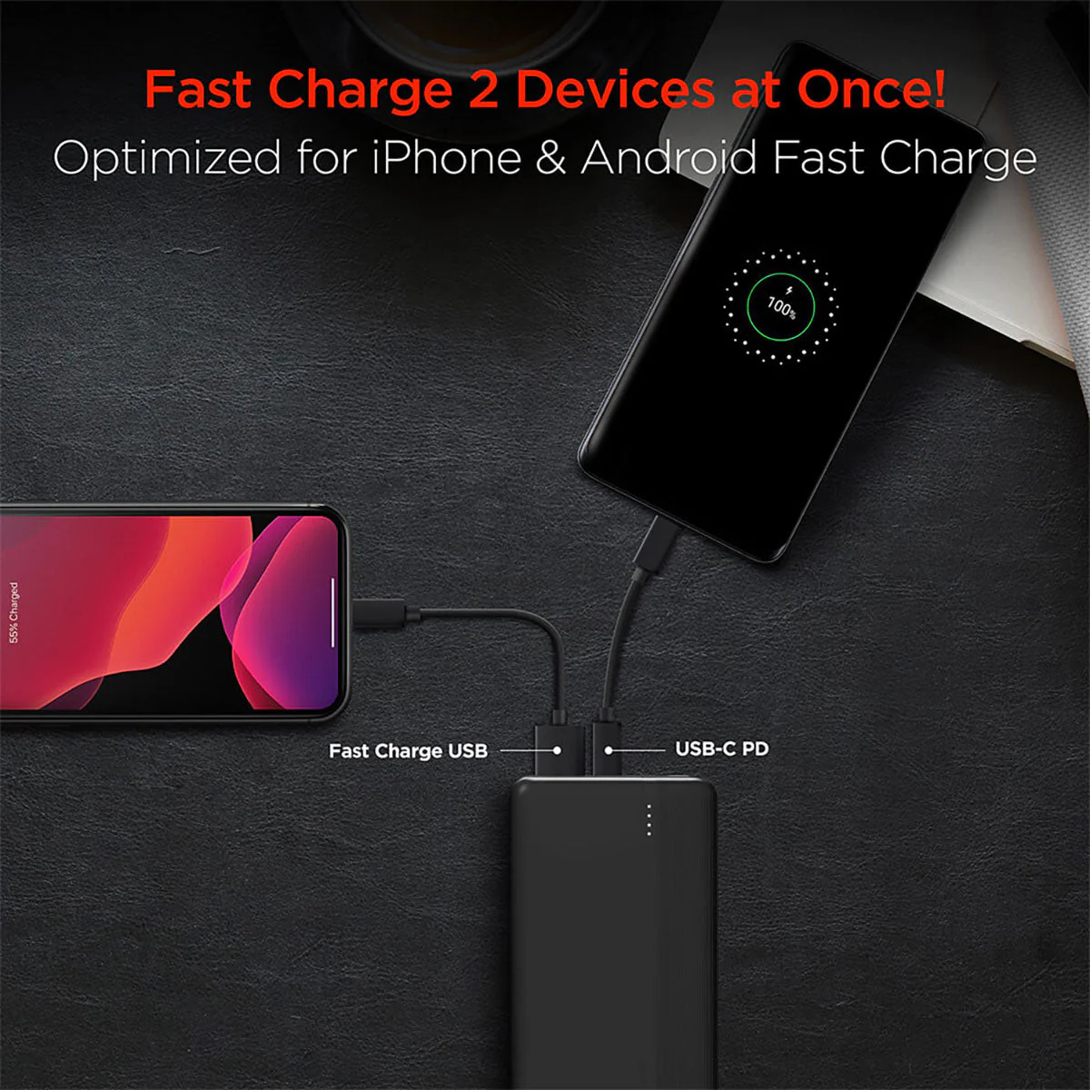 Hypergear Customized Fast Charge Power Banks, Black - Image 3