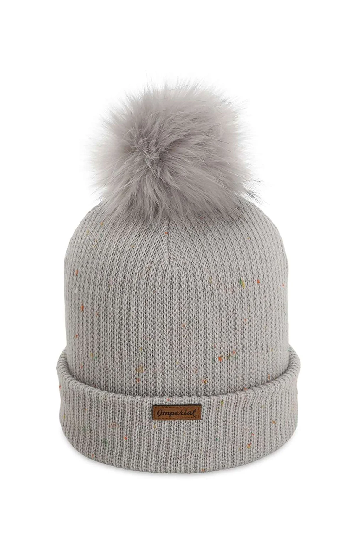 Imperial The Montage Pom Cuffed Custom Beanies, Light Grey - Image 2