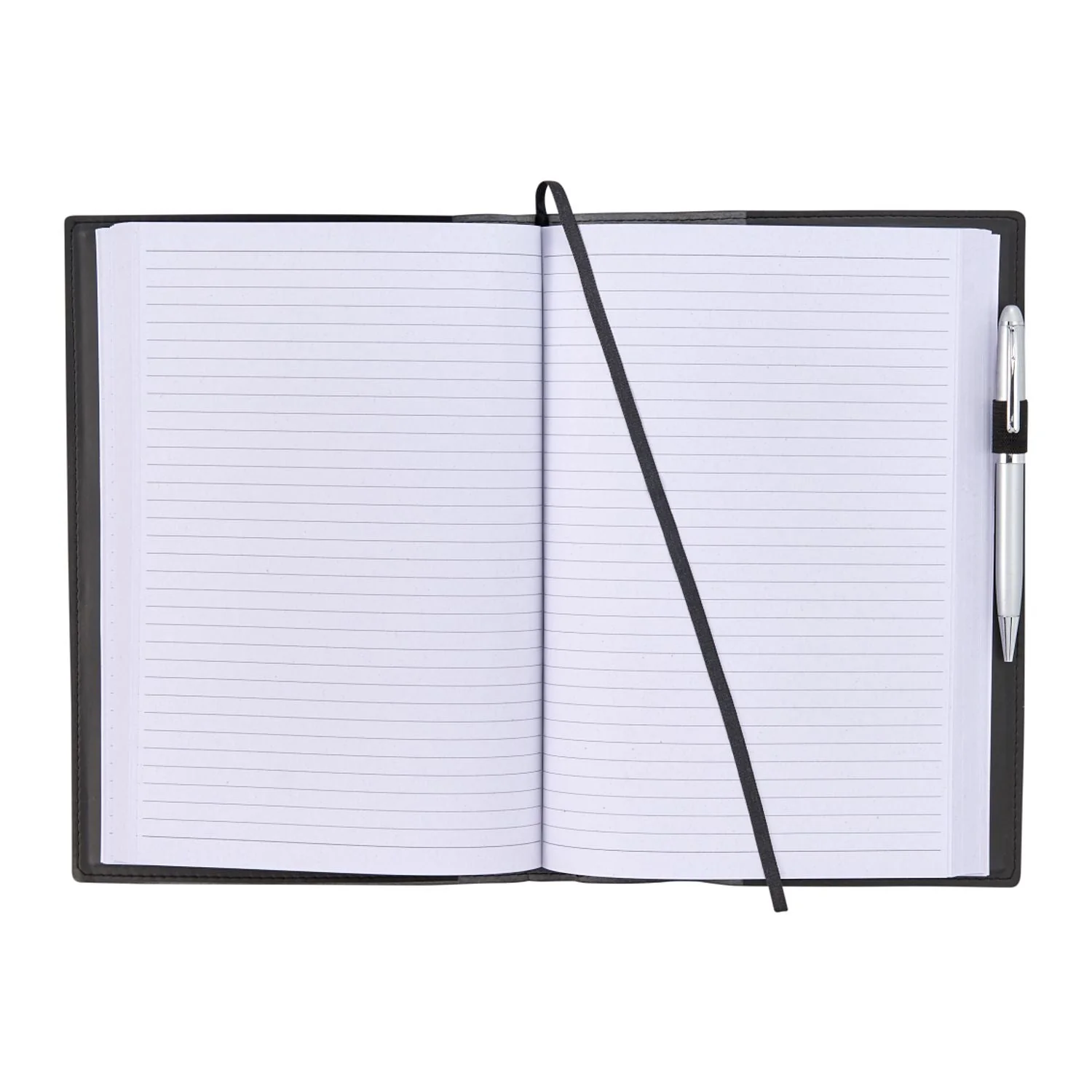 Mela Apple Leather Refillable Custom JournalBooks, Black - Image 3