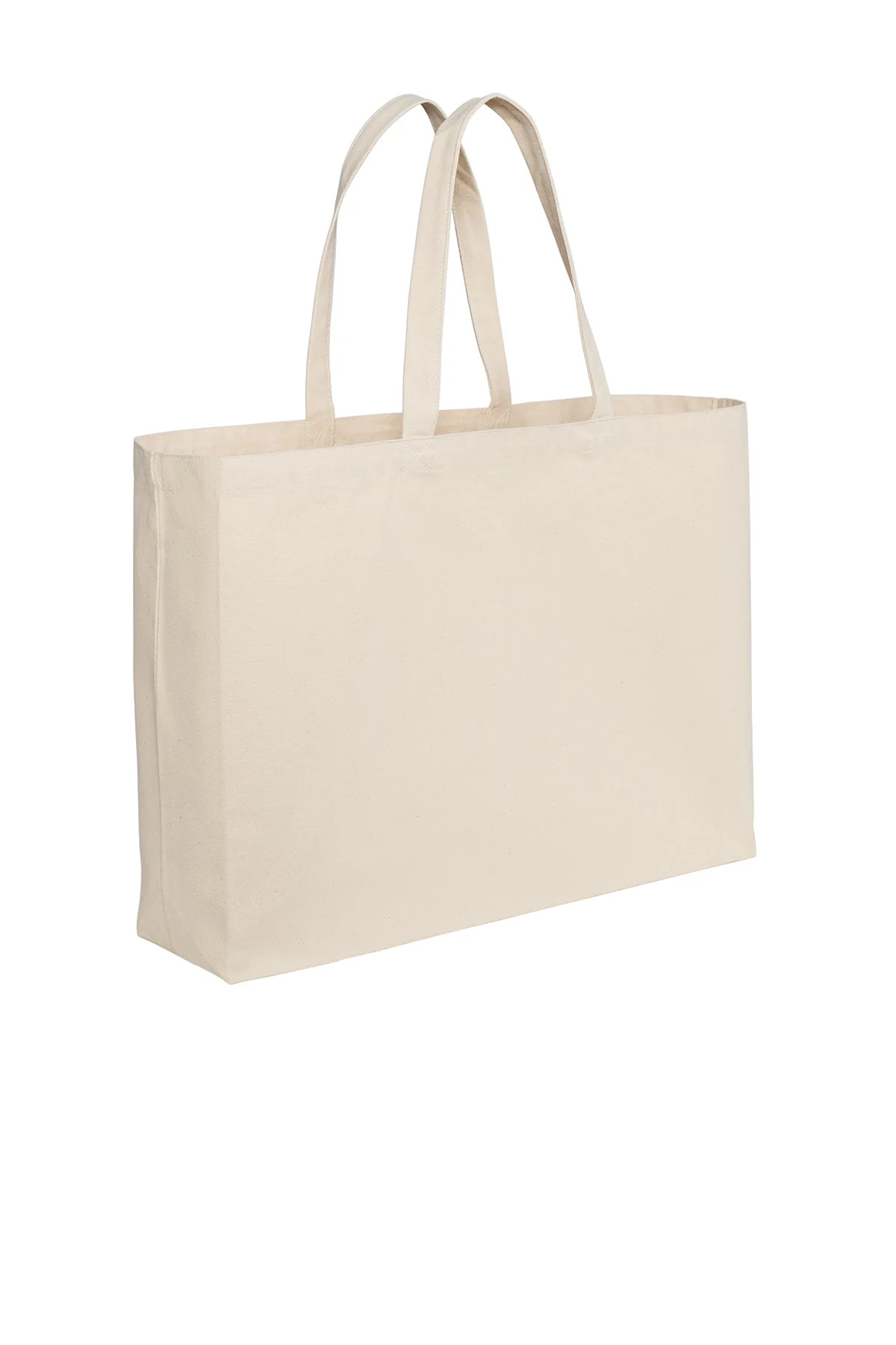 Port Authority Cotton Canvas Custom Jumbo Totes, Natural - Image 3