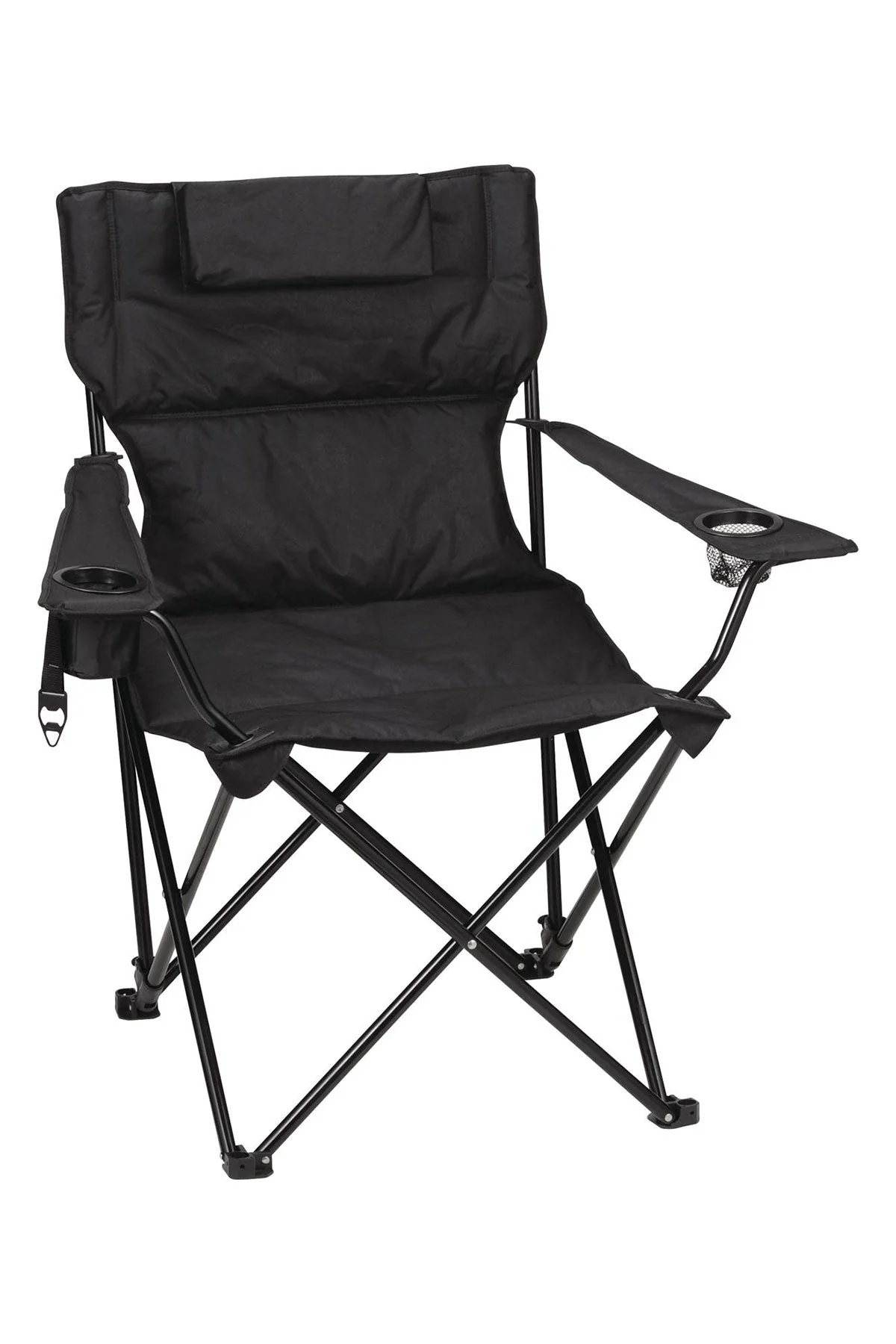 Premium Padded Foldable Custom Outdoor Reclining Camping Chairs, Black - Image 4