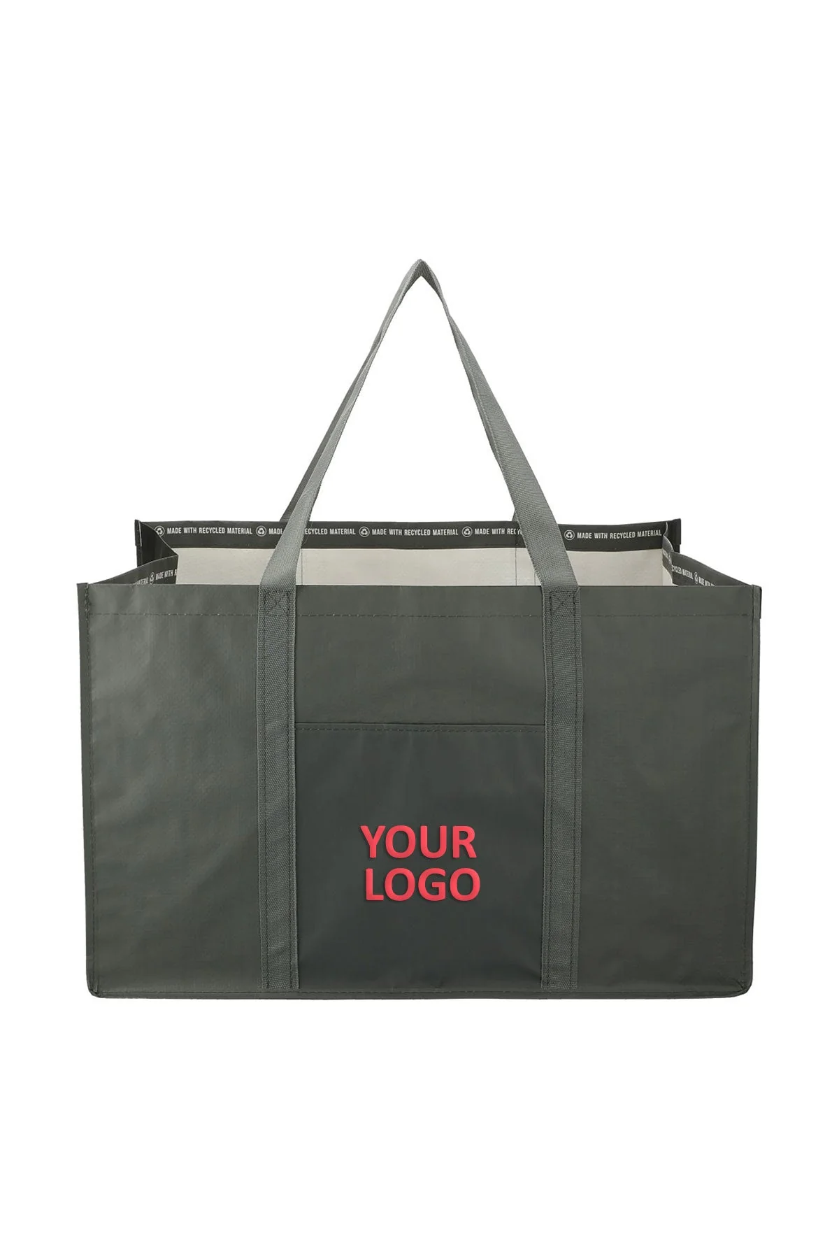 Recycled Woven Utility Custom Totes, Gray