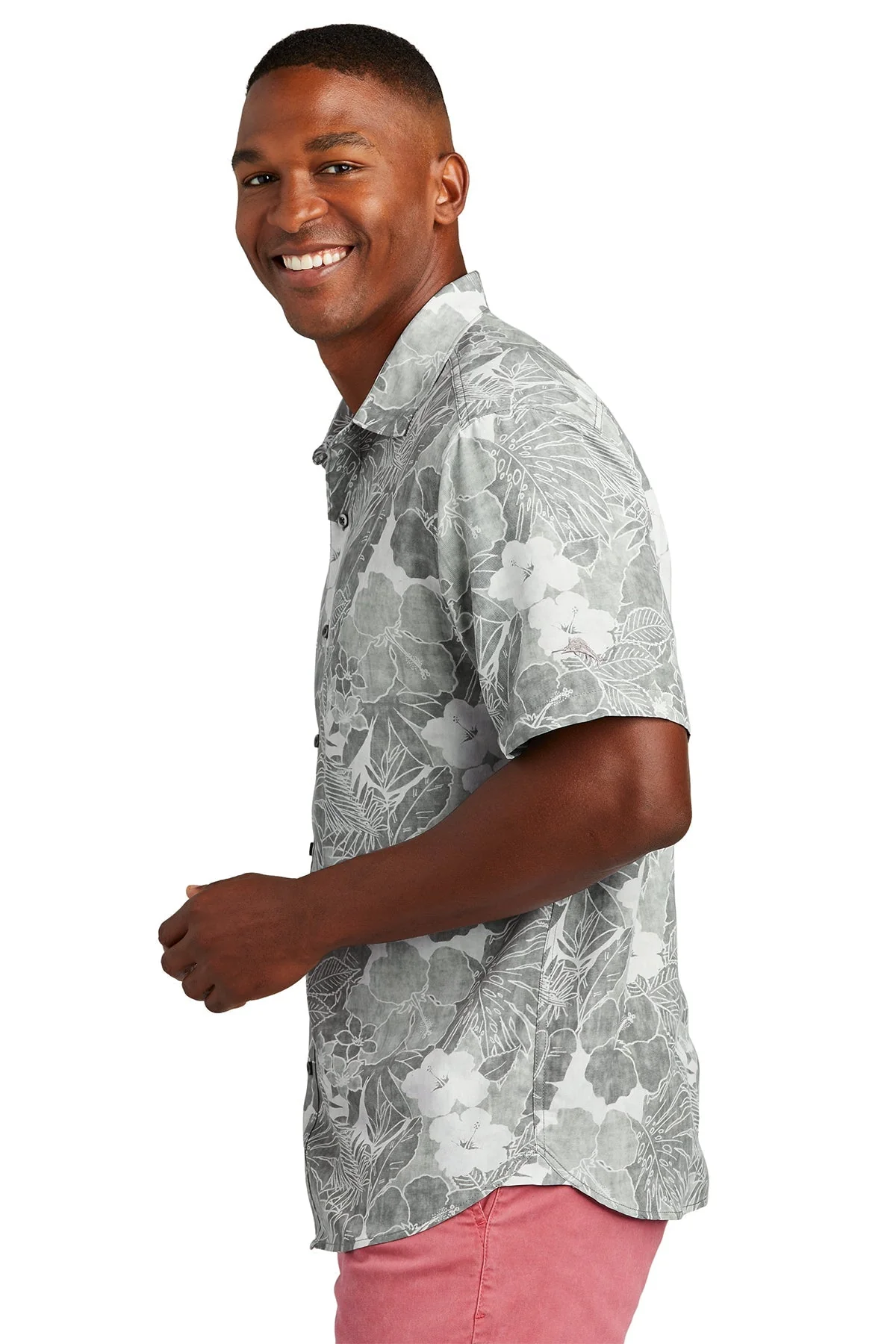 Custom Tommy Bahama Playa Flora Shirt, Light Grey [PBLA Surveying INC] - Image 3