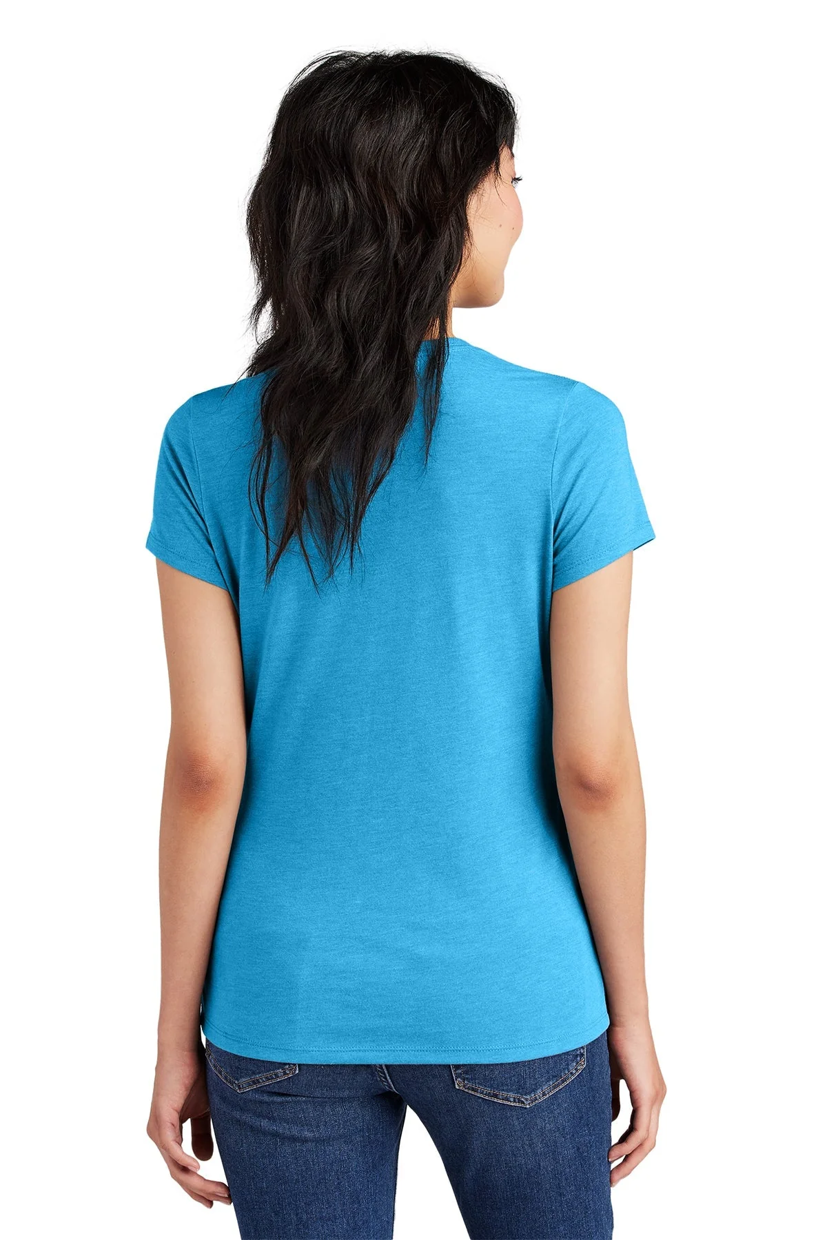 District Made Ladies Perfect Tri Crew Tee, Turquoise Frost [Mecosta-Osceola ISD] - Image 2