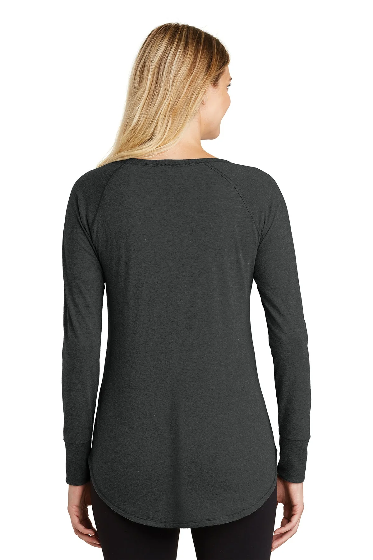 District Made Ladies Perfect Tri Long Sleeves, Black Frost [Black Diamond Realty] - Image 2