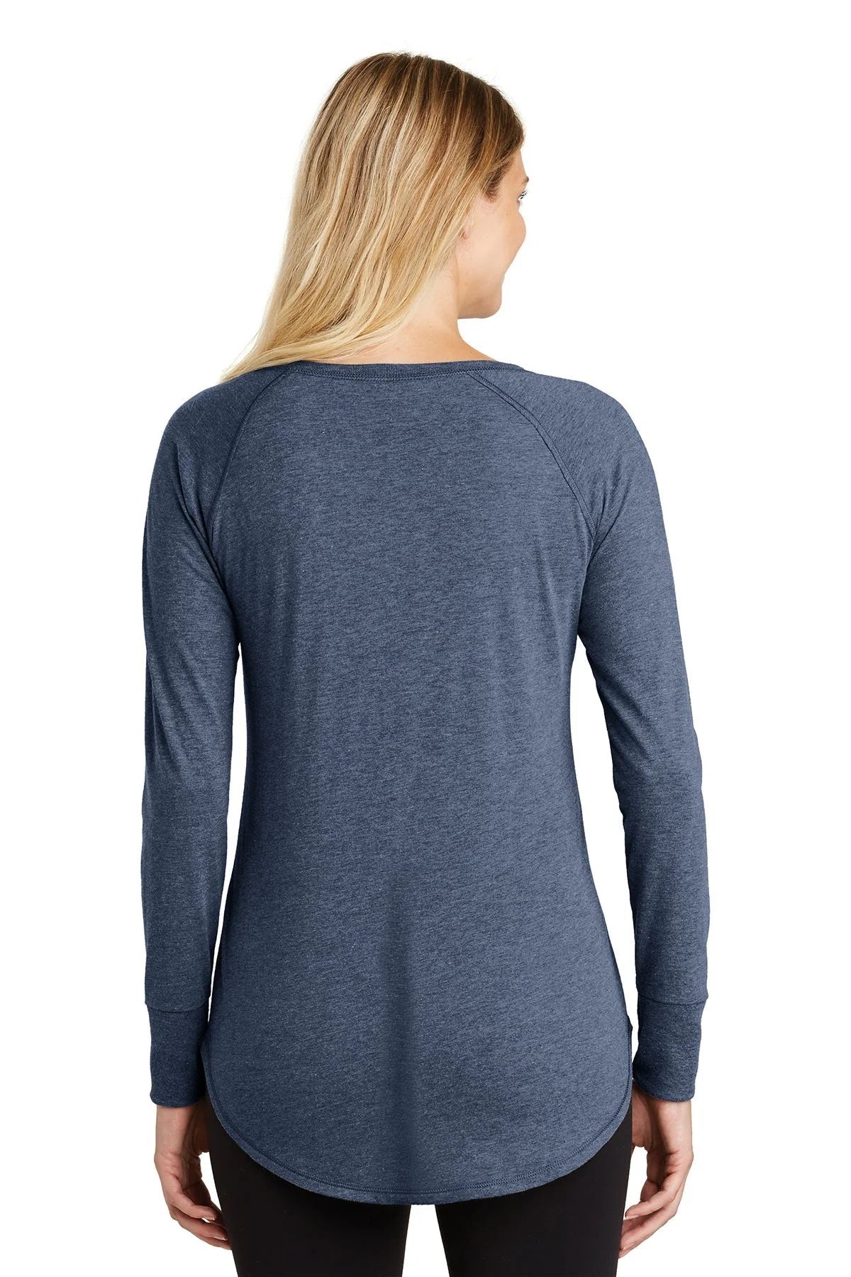 District Made Ladies Perfect Tri Long Sleeves, Navy Frost [Fooda] - Image 2