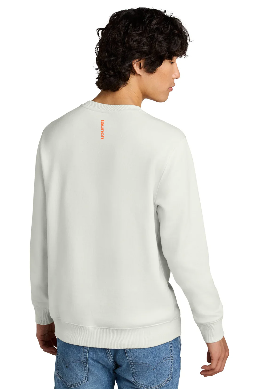 District Perfect Weight Fleece Crew, White Onyx [Launch] - Image 2