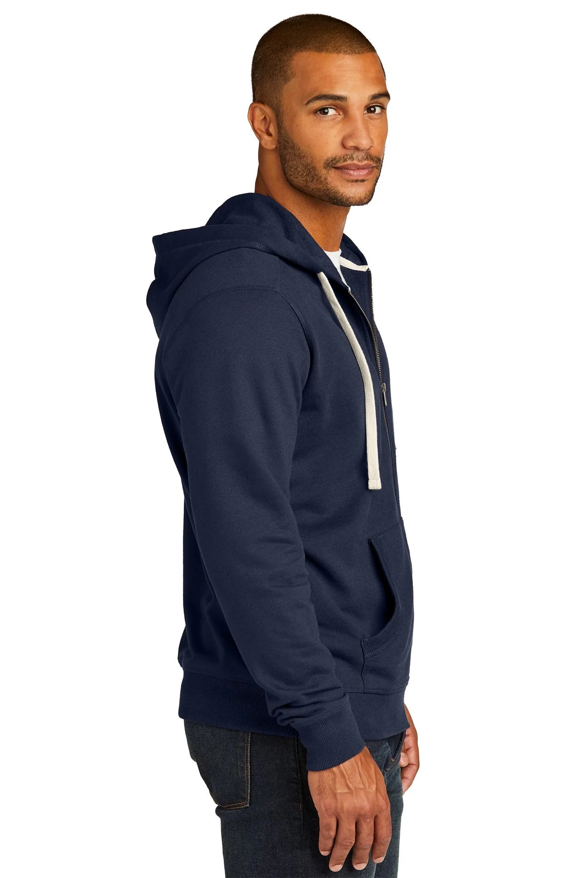 District Re-Fleece Full-Zip Hoodie, True Navy [Shumaker & Sieffert] - Image 3