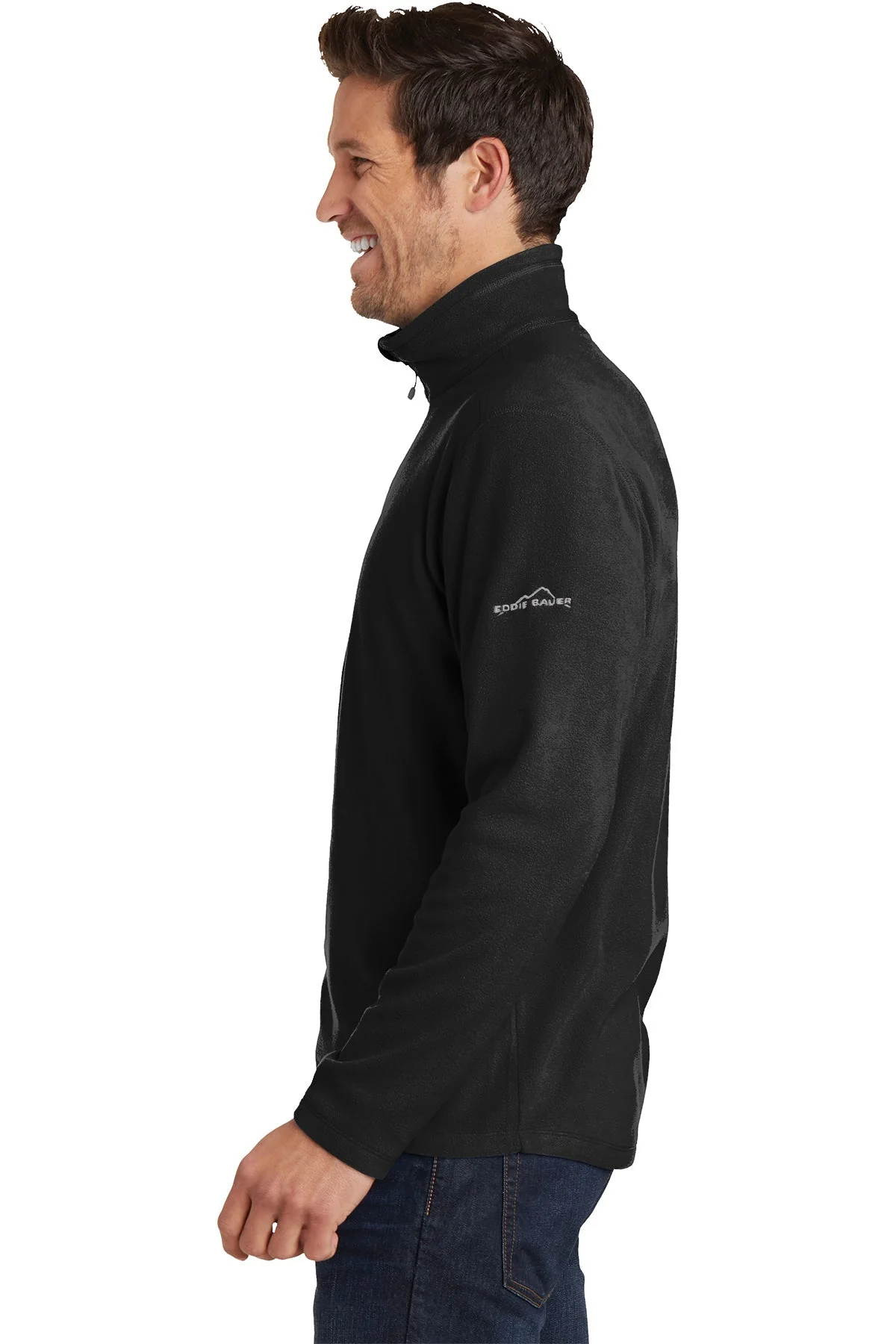 Eddie Bauer 1/2-Zip Microfleece Jacket, Black [Olive Crest] - Image 3