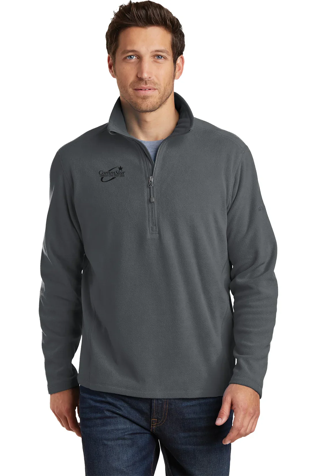 Eddie Bauer 1/2-Zip Microfleece Jacket, Grey Steel [CommStar Credit Union]