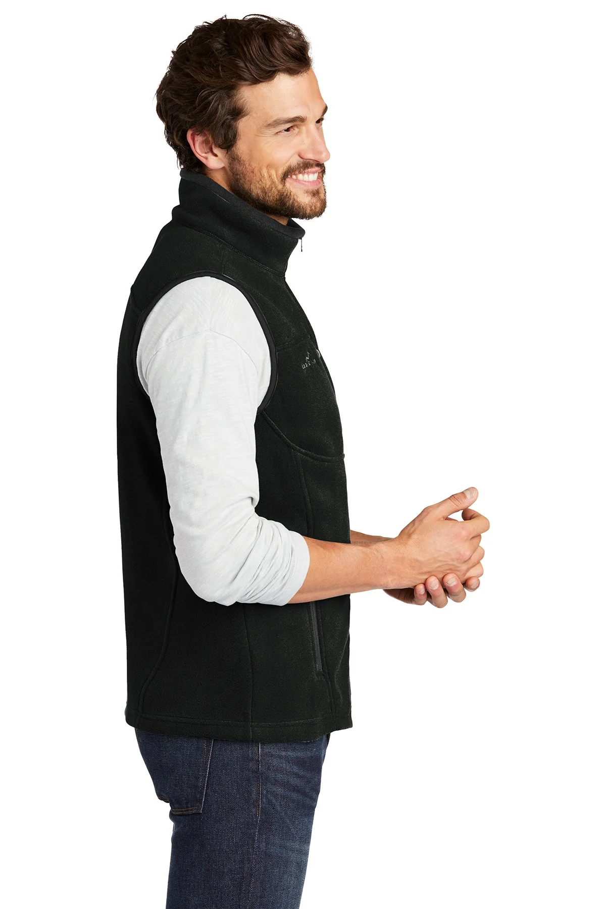 Eddie Bauer Branded Fleece Vest, Black [GuidePoint Security] - Image 3
