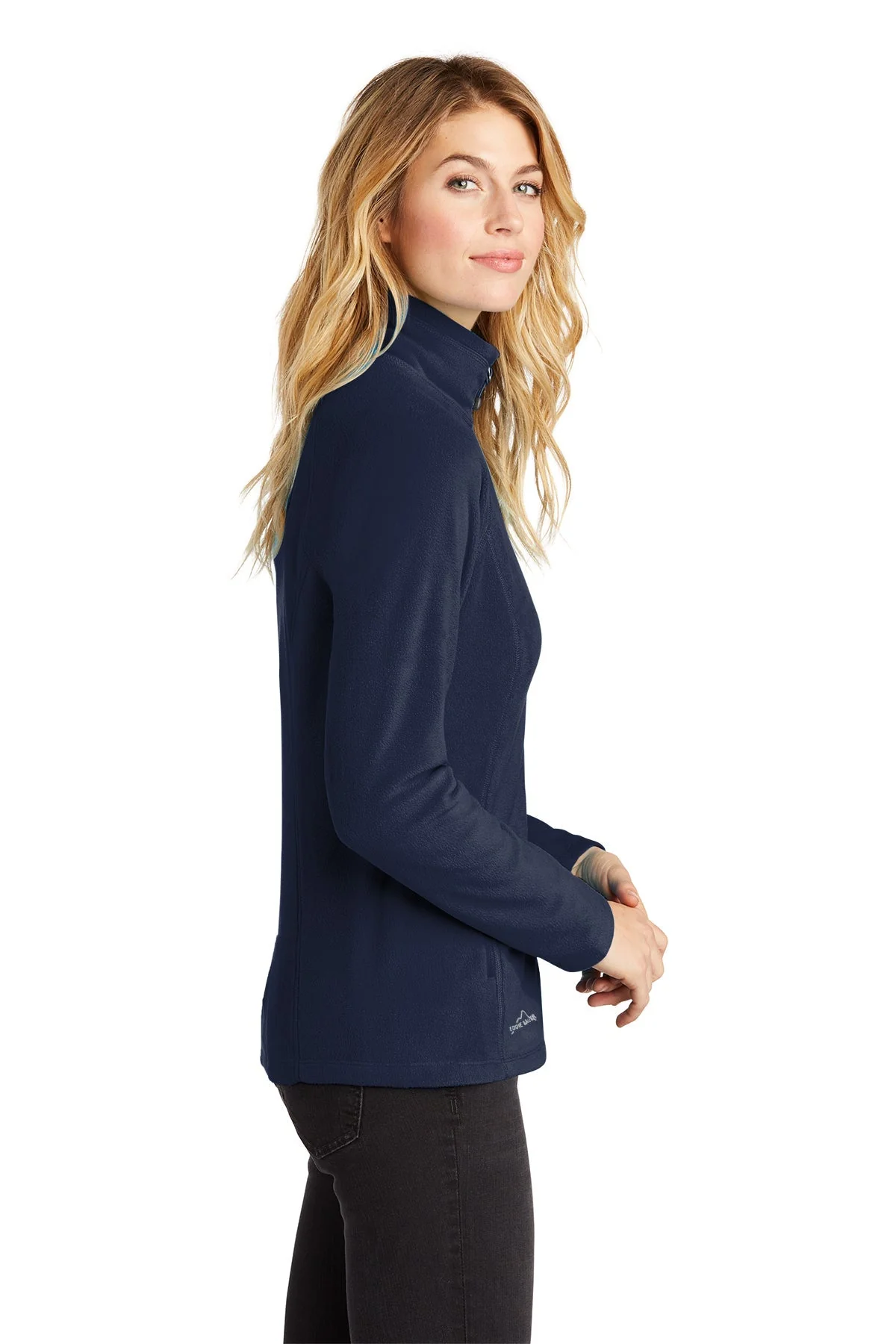 Eddie Bauer Ladies Microfleece Jacket, Navy [Sherpa LLC] - Image 3