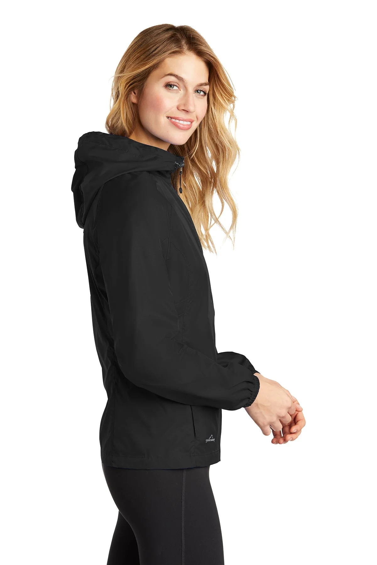 Eddie Bauer Ladies Packable Wind Jacket, Black [Eastside Vocational Services, Inc.] - Image 3