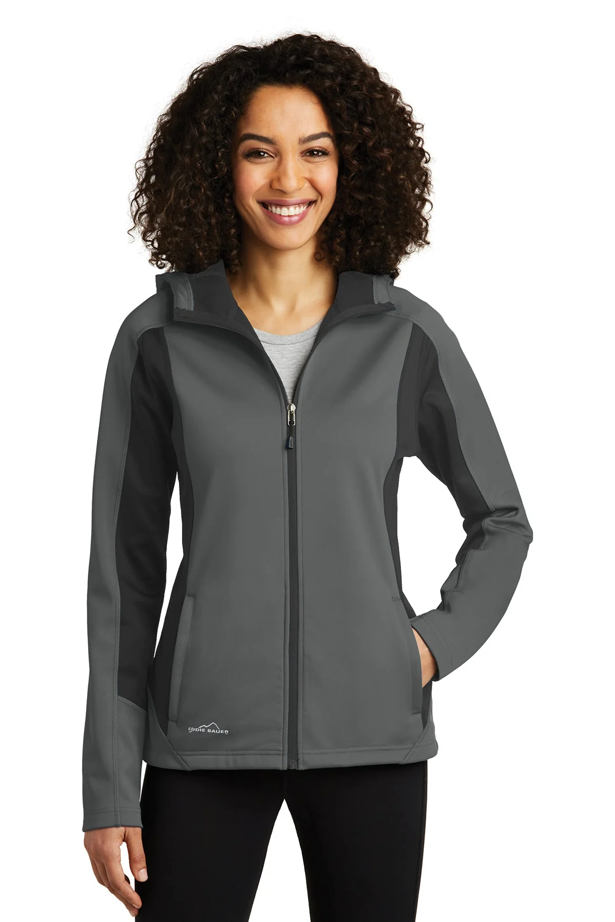 Eddie Bauer Ladies Trail Custom Soft Shell Jackets, Metal Grey - Image 4