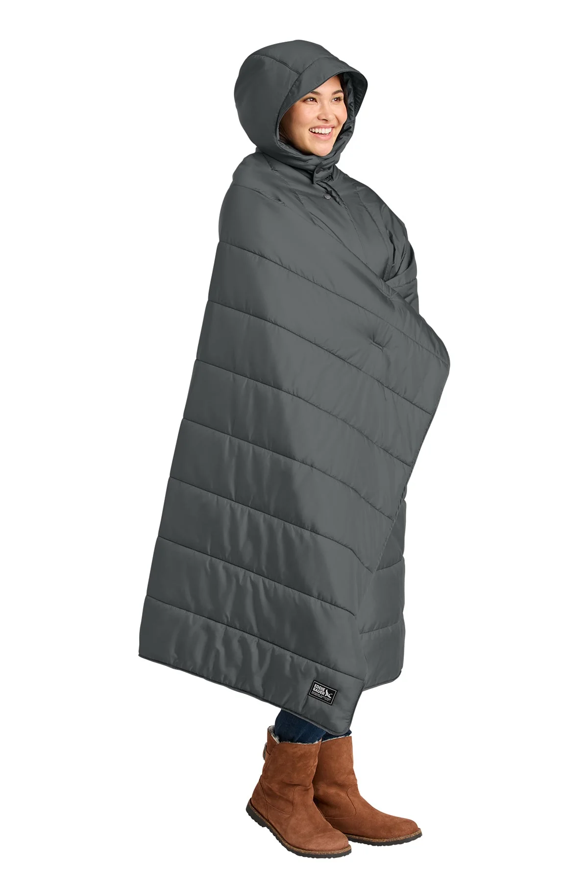 Eddie Bauer Puffy Camp Poncho, Metal Grey [Razor Consulting Solutions] - Image 3
