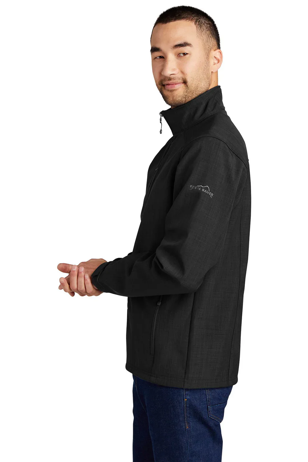 Eddie Bauer Shaded Crosshatch Soft Shell Jacket, Black [Allied Residential] - Image 3