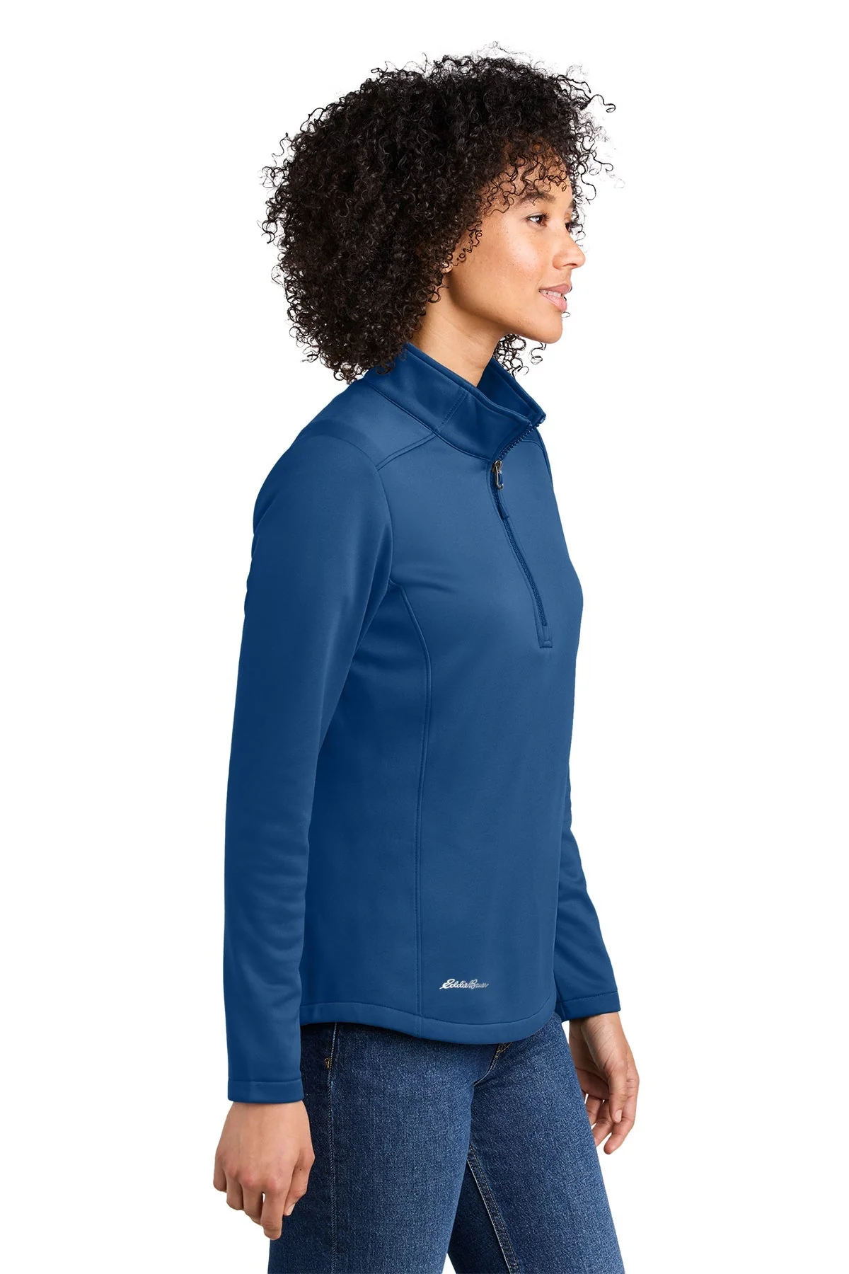 Eddie Bauer Womens Smooth Mid Layer Fleece 1/2-Zip, Cobalt Blue [Labenz & Associates] - Image 3