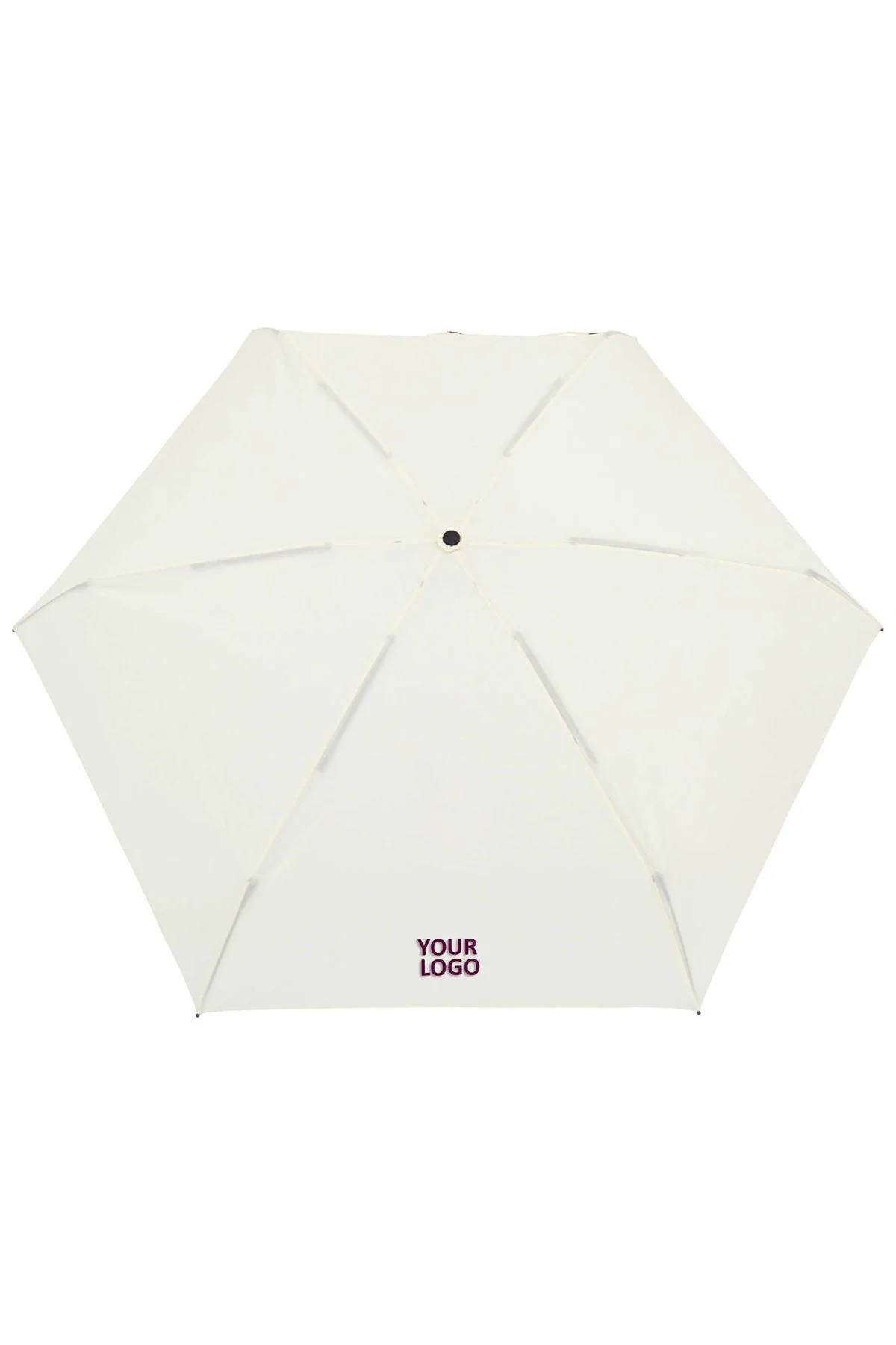Elements 39" Recycled Manual Mini Folding Custom Umbrellas, Cream