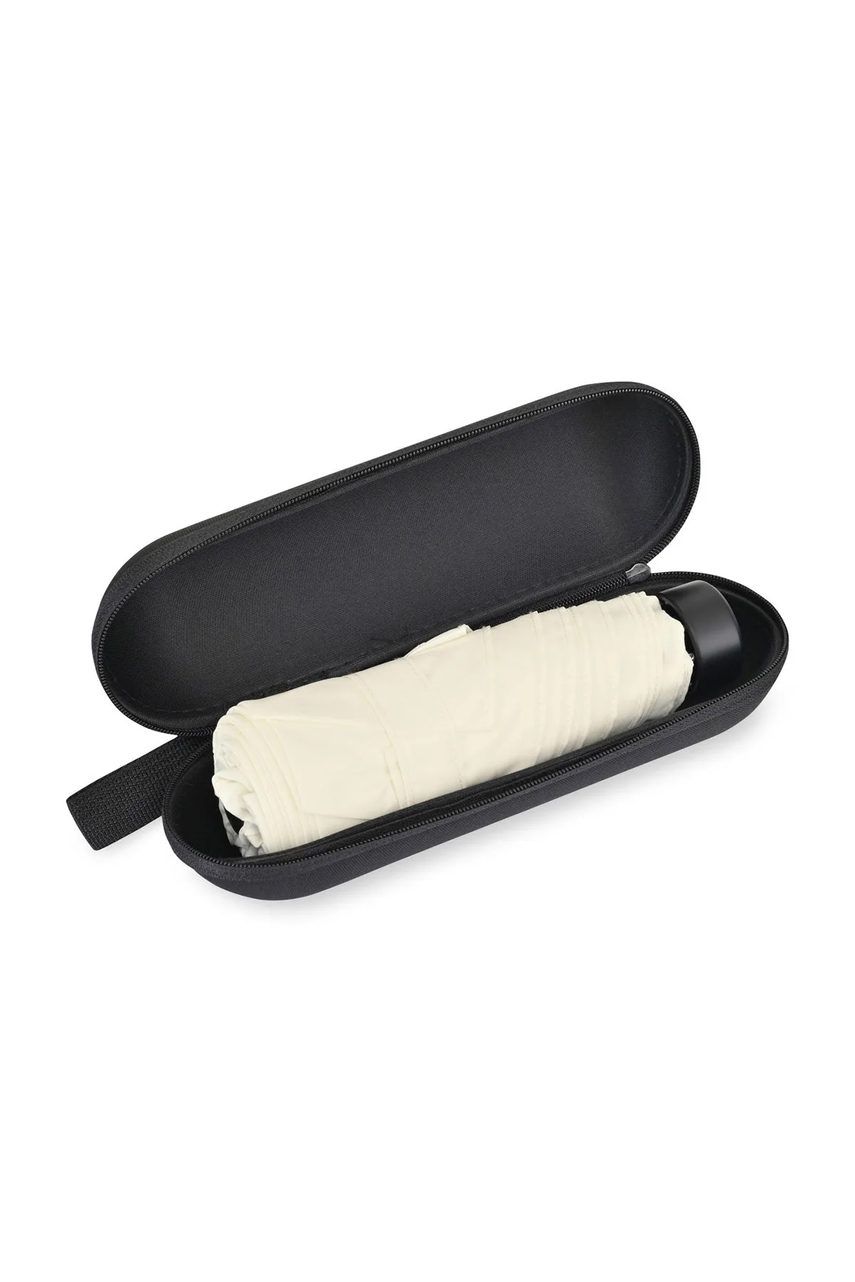 Elements 39" Recycled Manual Mini Folding Custom Umbrellas, Cream - Image 3