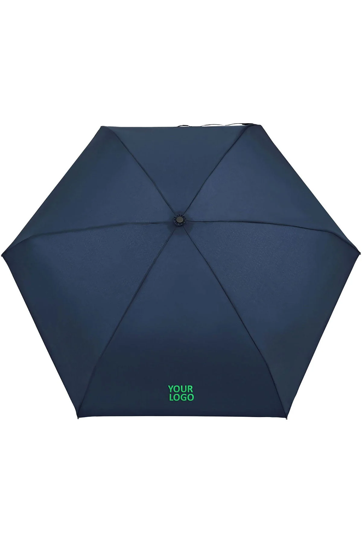 Elements 39" Recycled Manual Mini Folding Custom Umbrellas, Navy