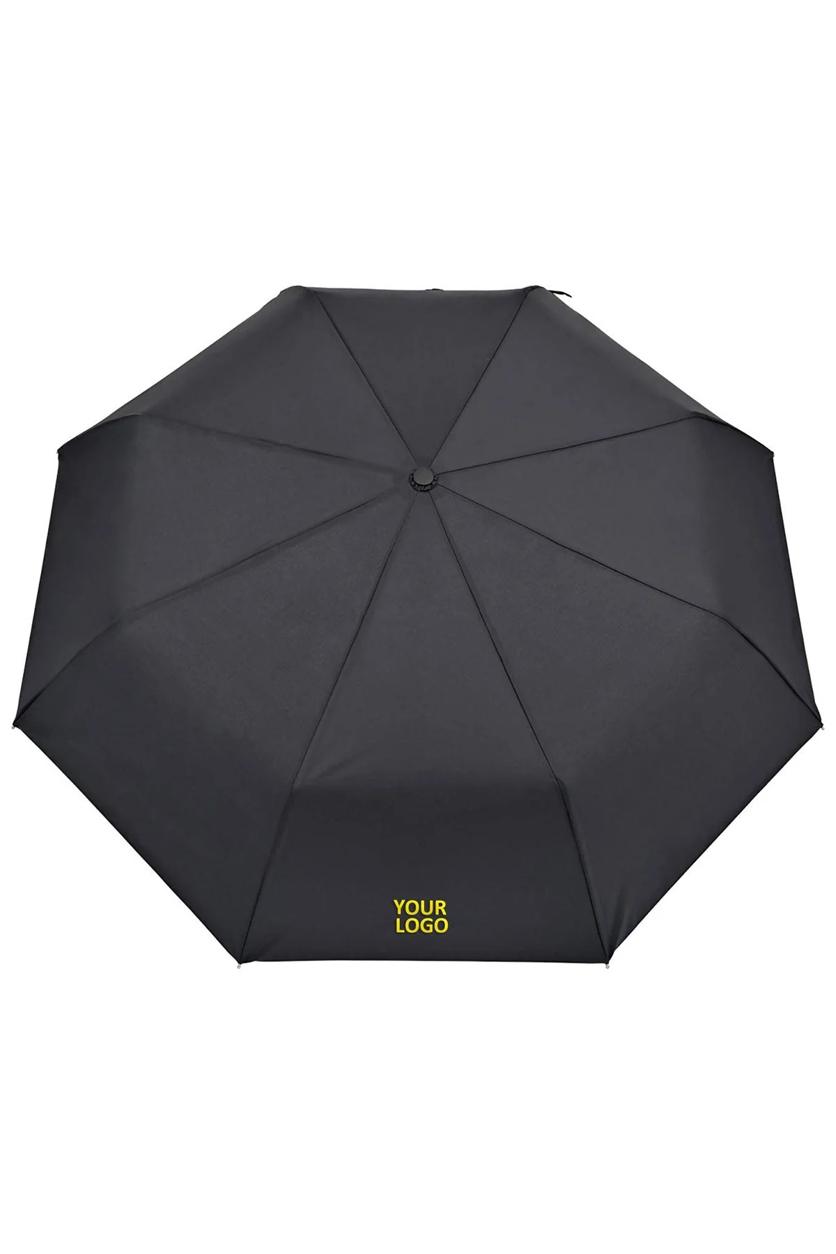 Elements 43" Recycled Manual Folding Custom Umbrellas, Black