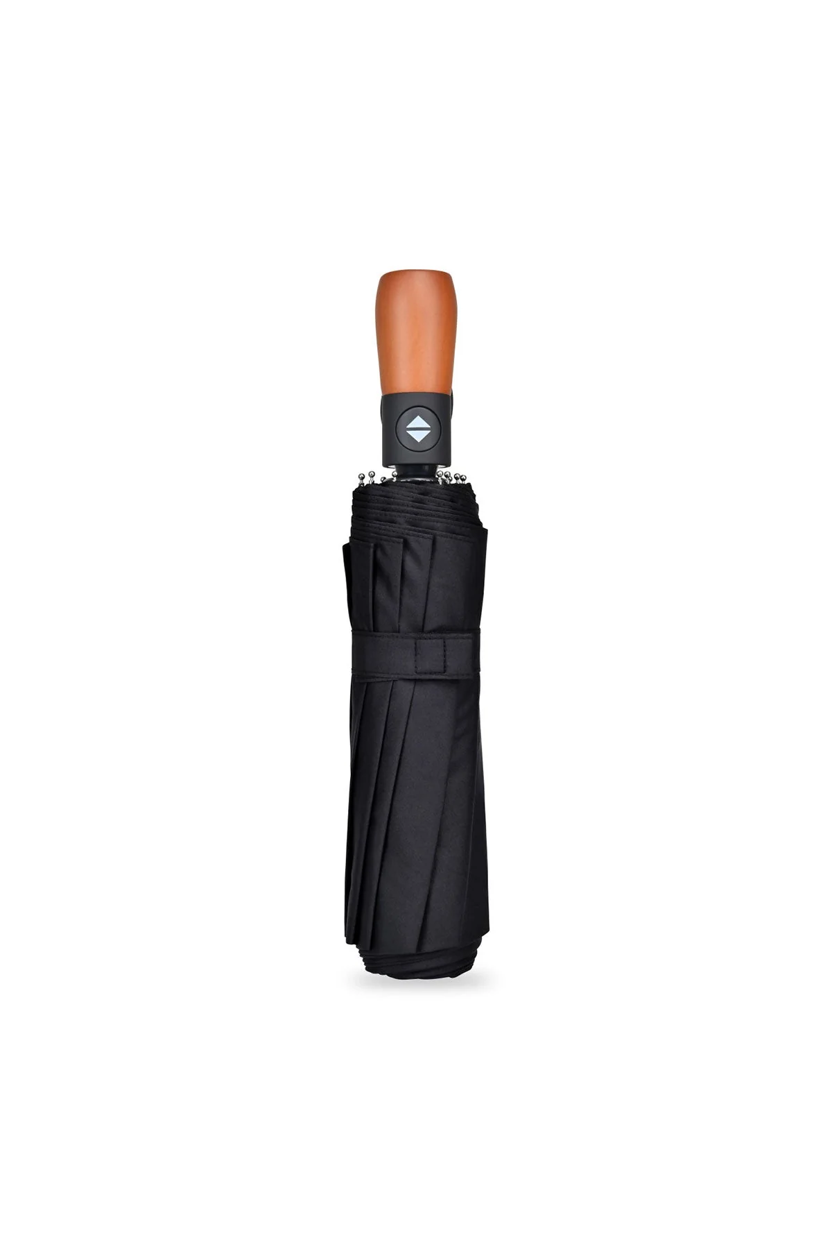 Elements 46" Recycled Auto Open & Close Executive Folding Custom Umbrellas, Black - Image 2