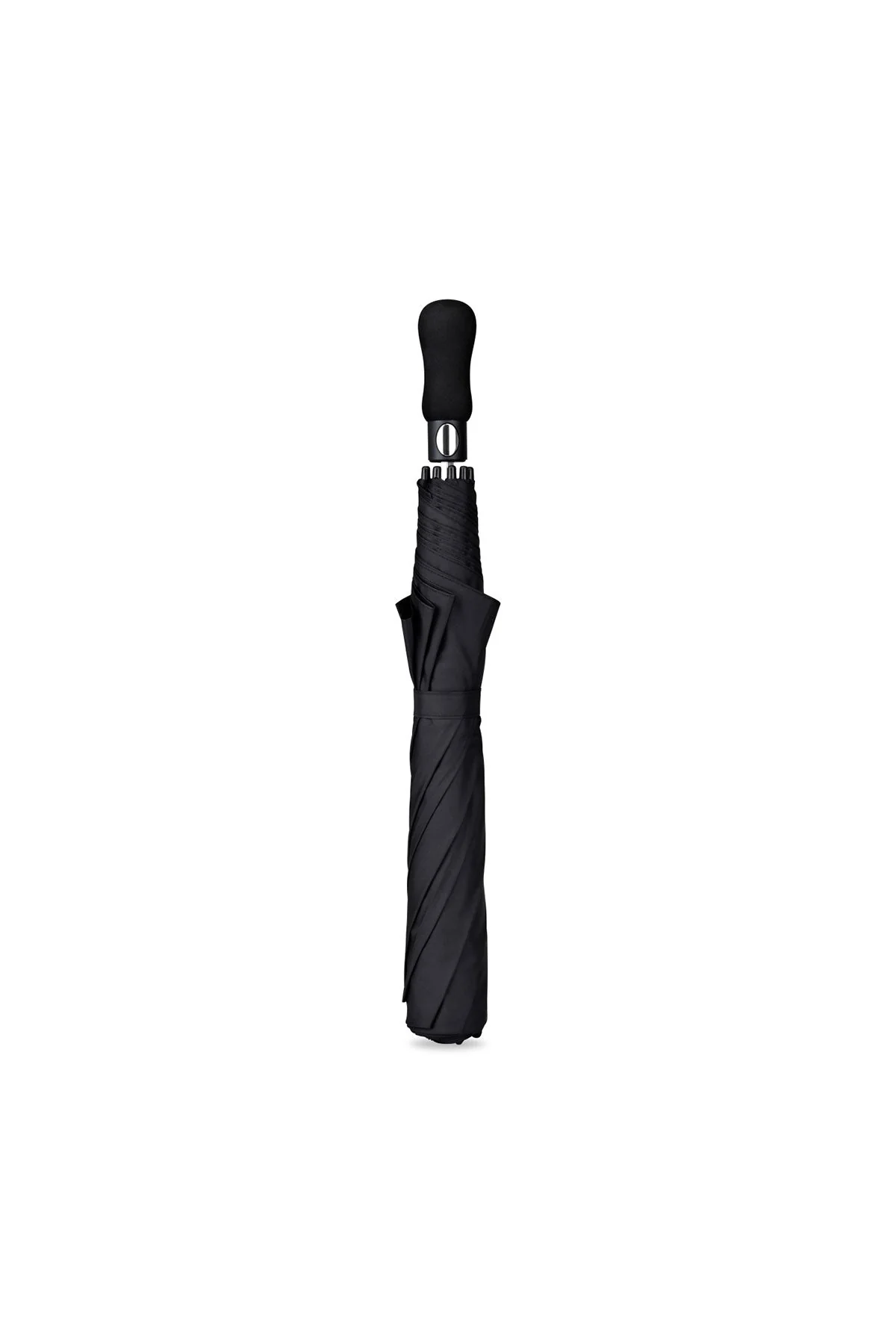 Elements 58" Recycled Auto Open Travel Folding Custom Umbrellas, Black - Image 2