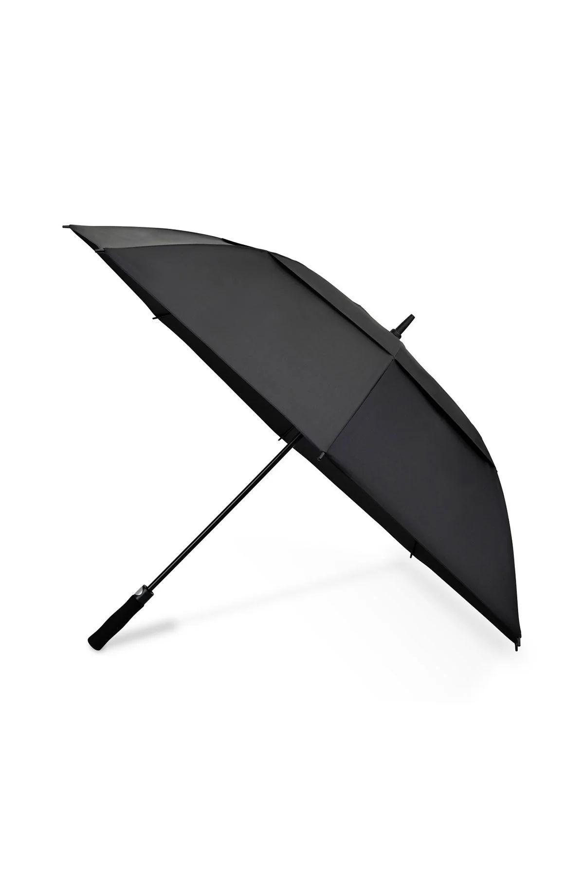 Elements 60" Recycled Auto Open Double Canopy Golf Custom Umbrellas, Black - Image 3