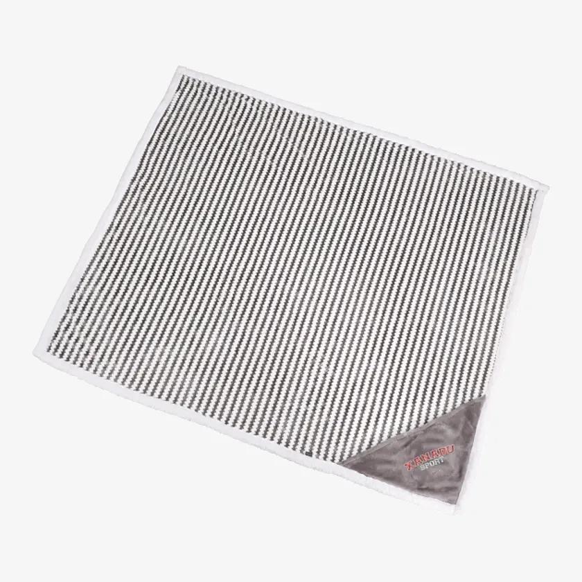Field & Co Chevron Striped Sherpa Blanket, Gray - Image 3