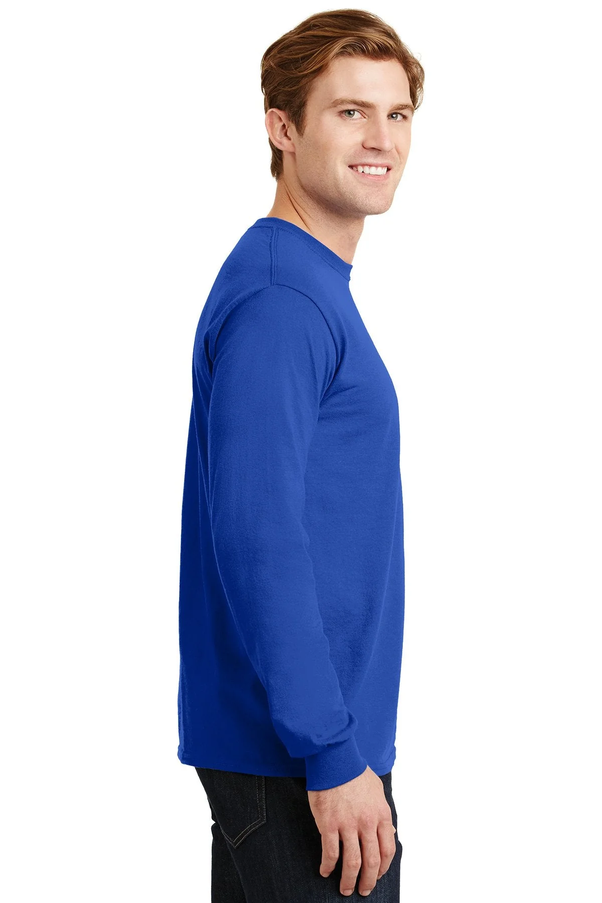 Gildan Dryblend Cotton Poly Long Sleeve T Shirt, Royal [Simple Construction] - Image 3