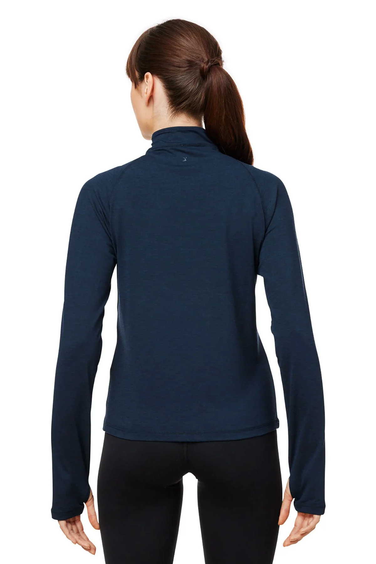 Glyder Ladies Marbled Jersey Fairway Quarter-Zip, Navy Marble [The Braff Group] - Image 2