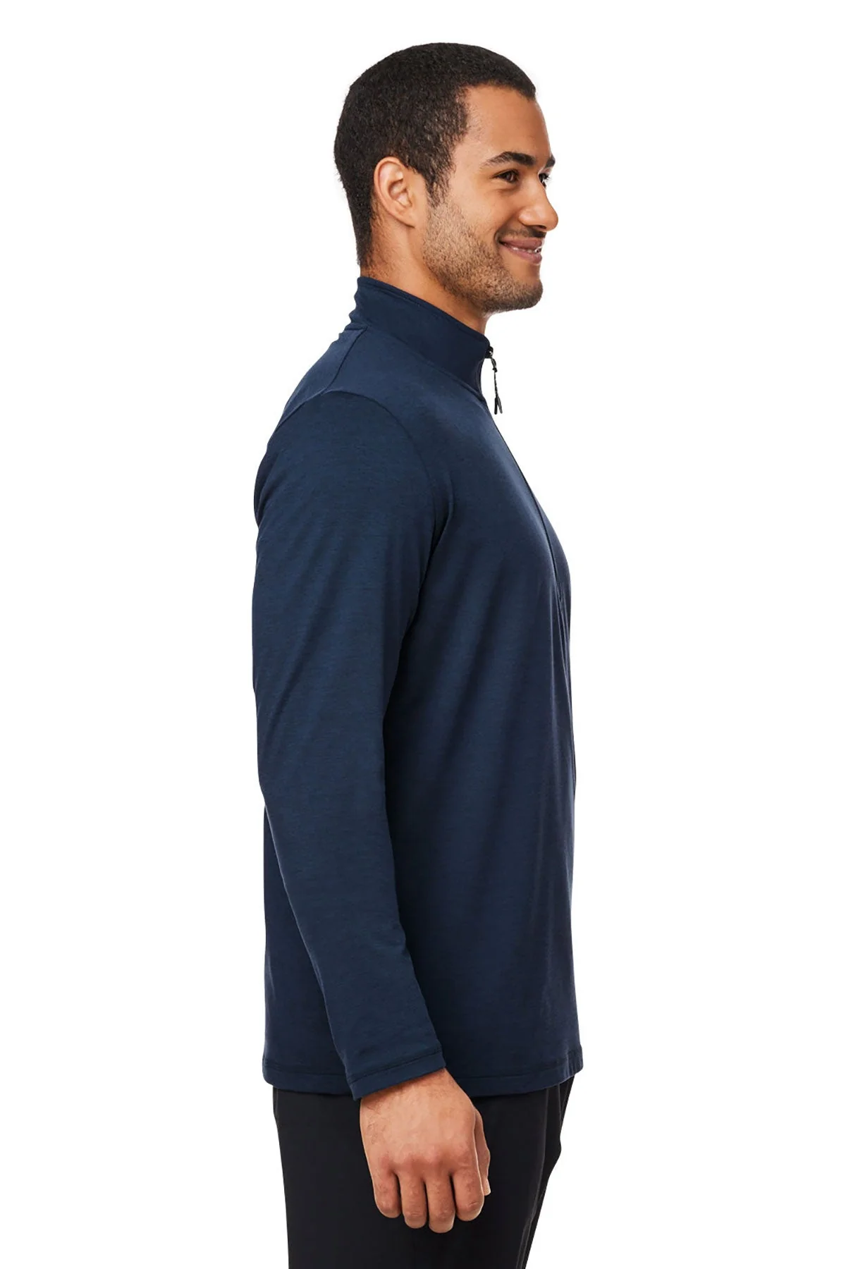 Glyder Men's Marbled Jersey Quarter-Zip, Navy Marble [Soundhound AI] - Image 3