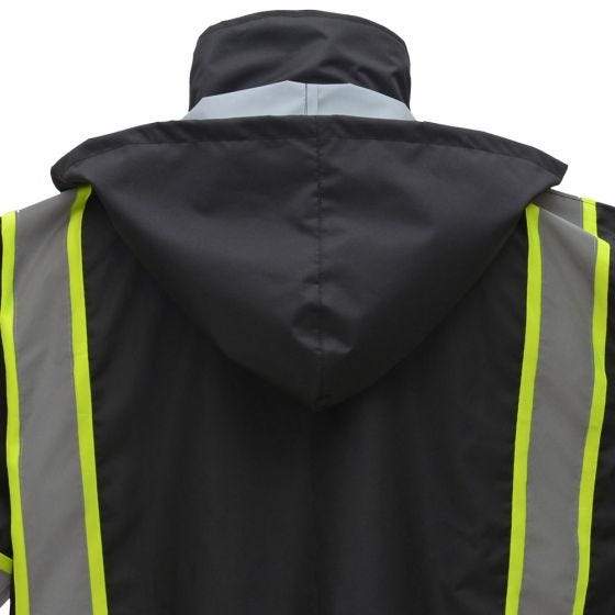 GSS Contrast Series Enhanced Visibility Rain Coat, Black [Caliber Field Services, Inc.] - Image 4