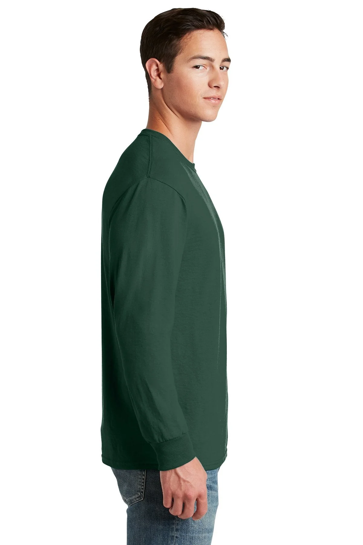 Jerzees Dri-Power 50/50 Cotton/Poly Long Sleeve T-Shirt, Forest Green [Kentucky United Methodist Children's Homes] - Image 3