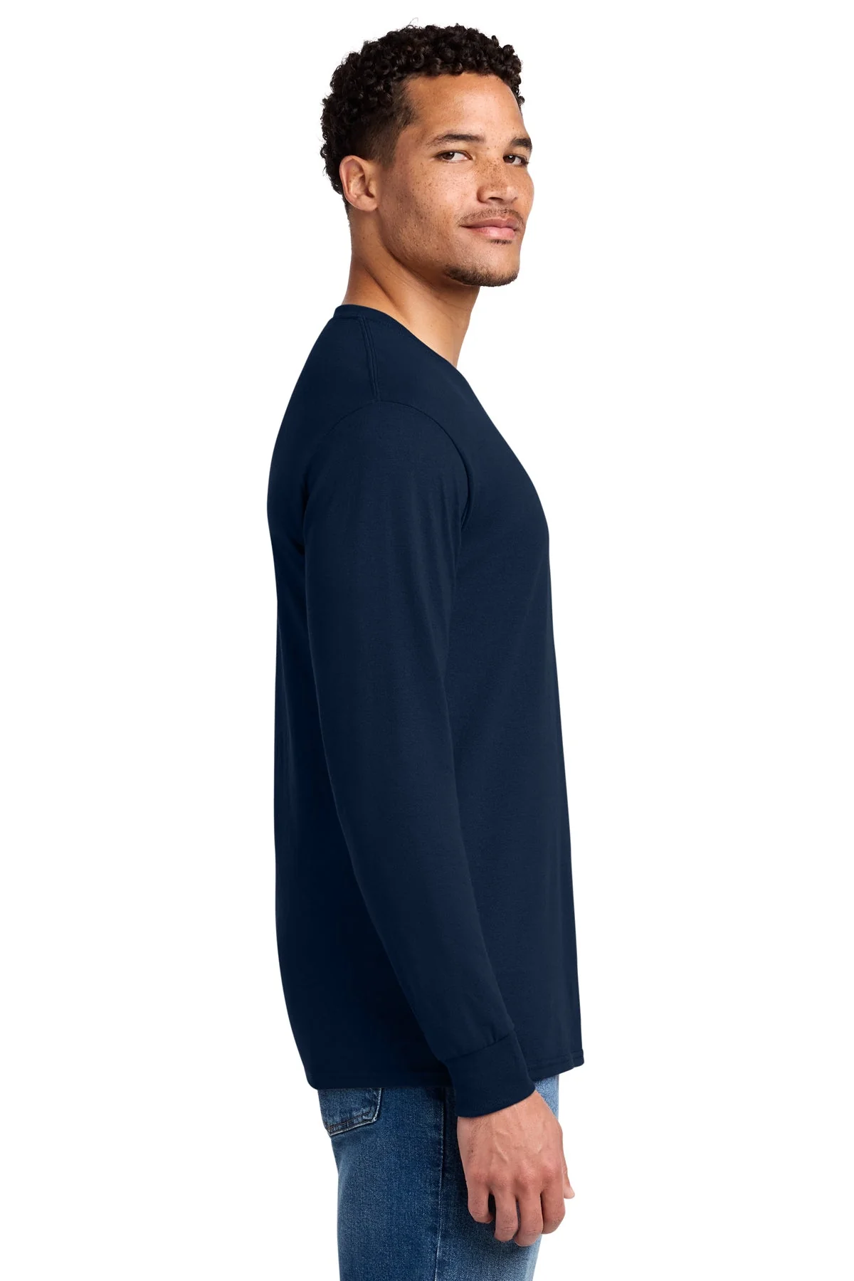 Jerzees Dri-Power 50/50 Cotton/Poly Long Sleeve T-Shirt 29LS Navy - Image 3
