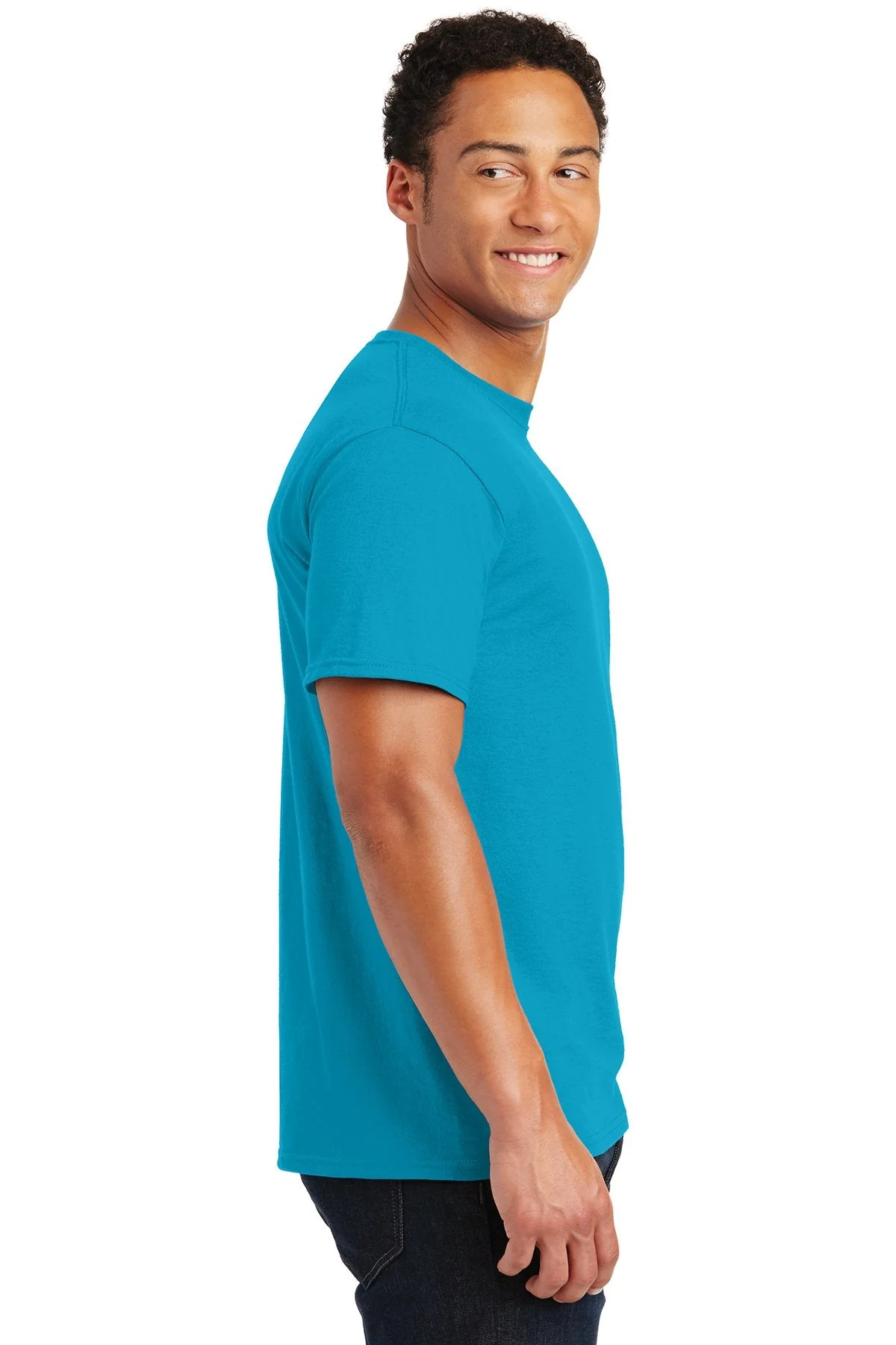 Jerzees Dri Cotton Poly Tee, California Blue [Mecosta-Osceola ISD] - Image 3