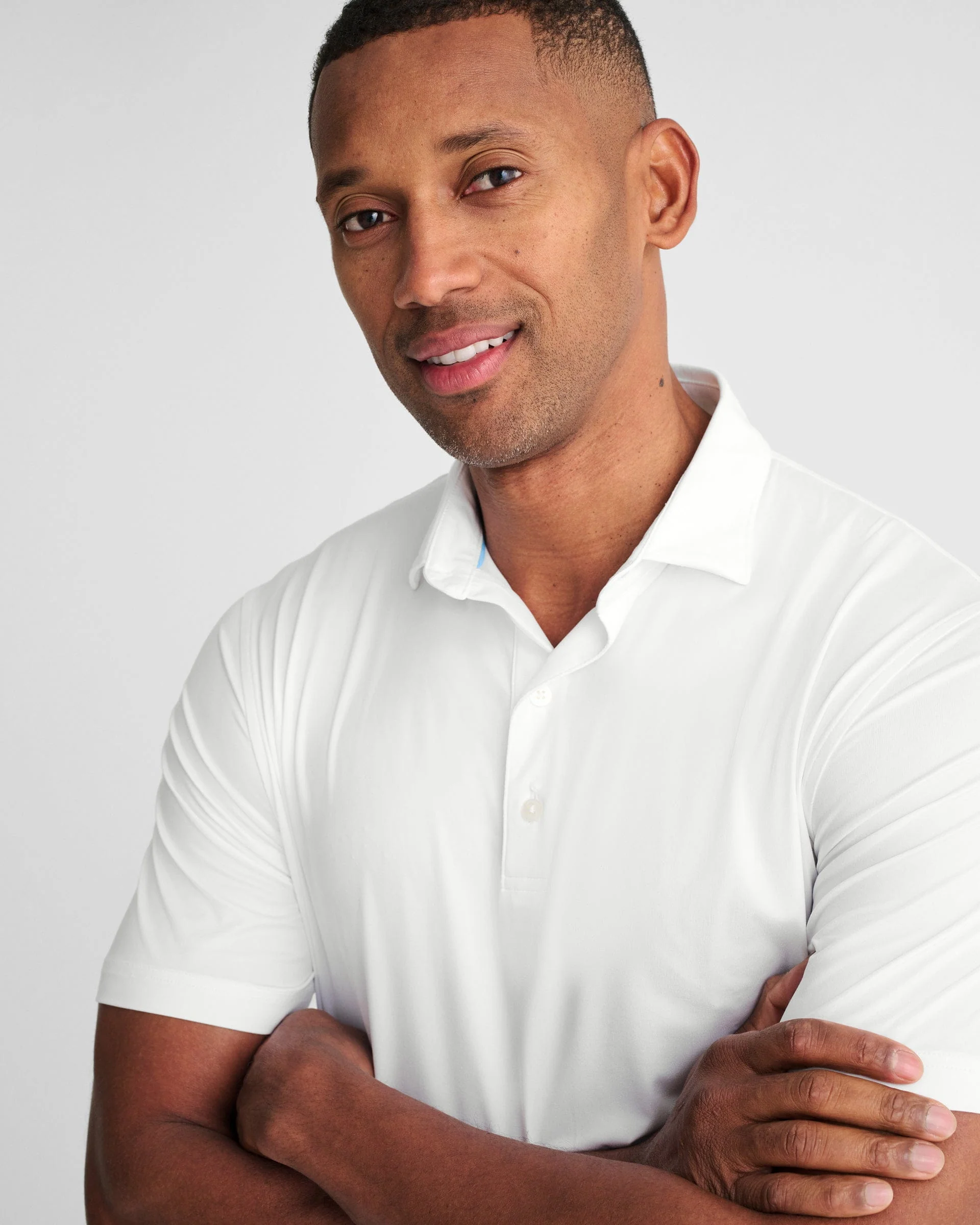 Johnnie-O Men's Huron Heathered Polo, White [Cunningham & Associates, LLC] - Image 2