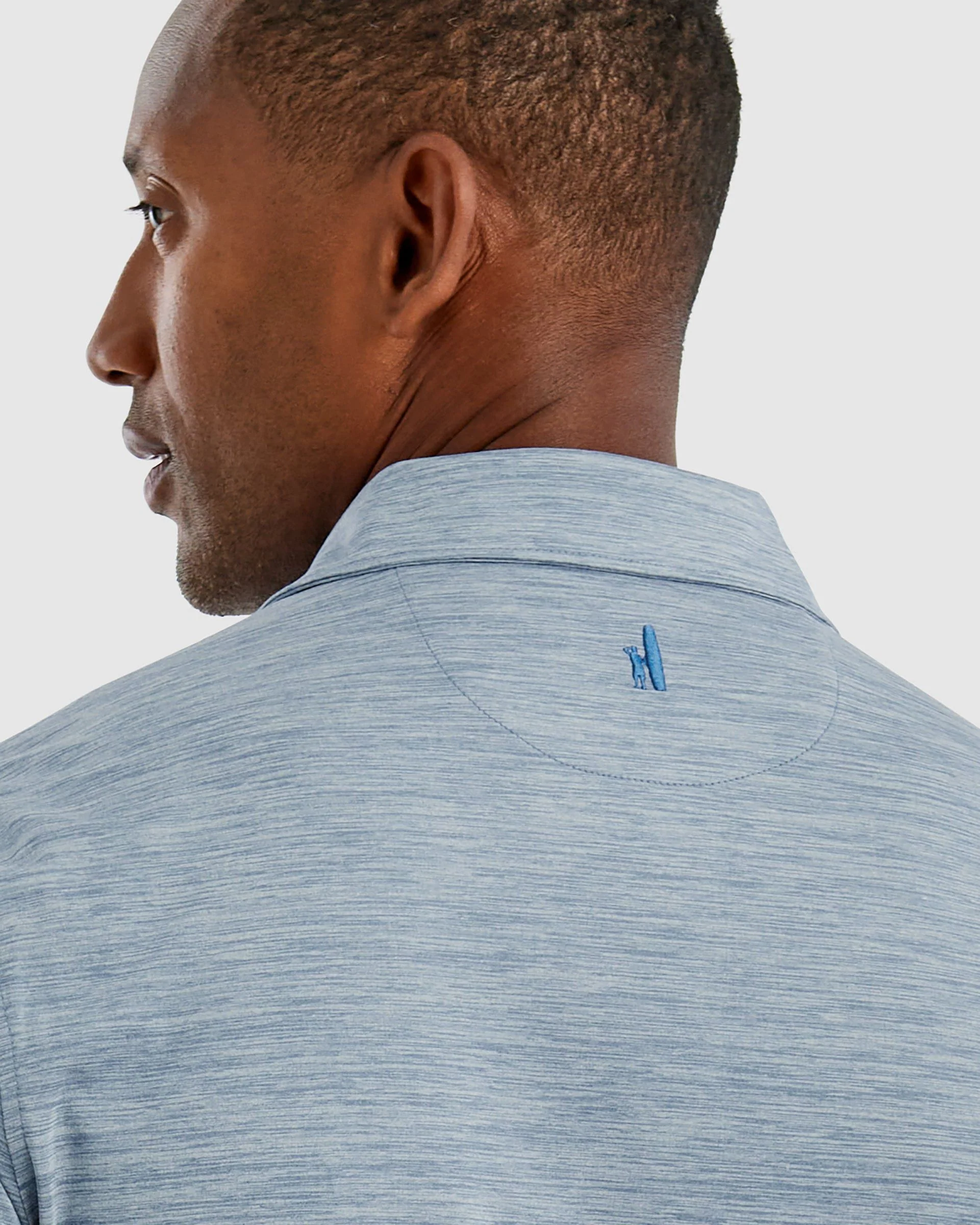 Johnnie-O Swing Long Sleeve Featherweight Polo, Lake [Matos Builders] - Image 3