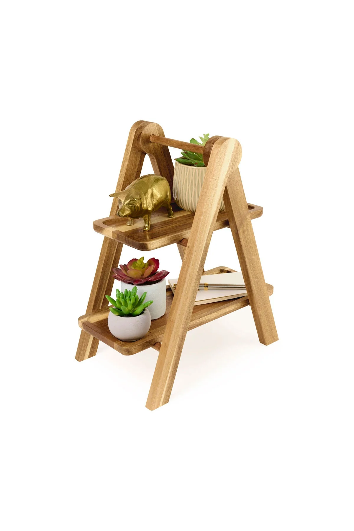 La Cuisine 2 Tier Serving Custom Tray, Wood - Image 3