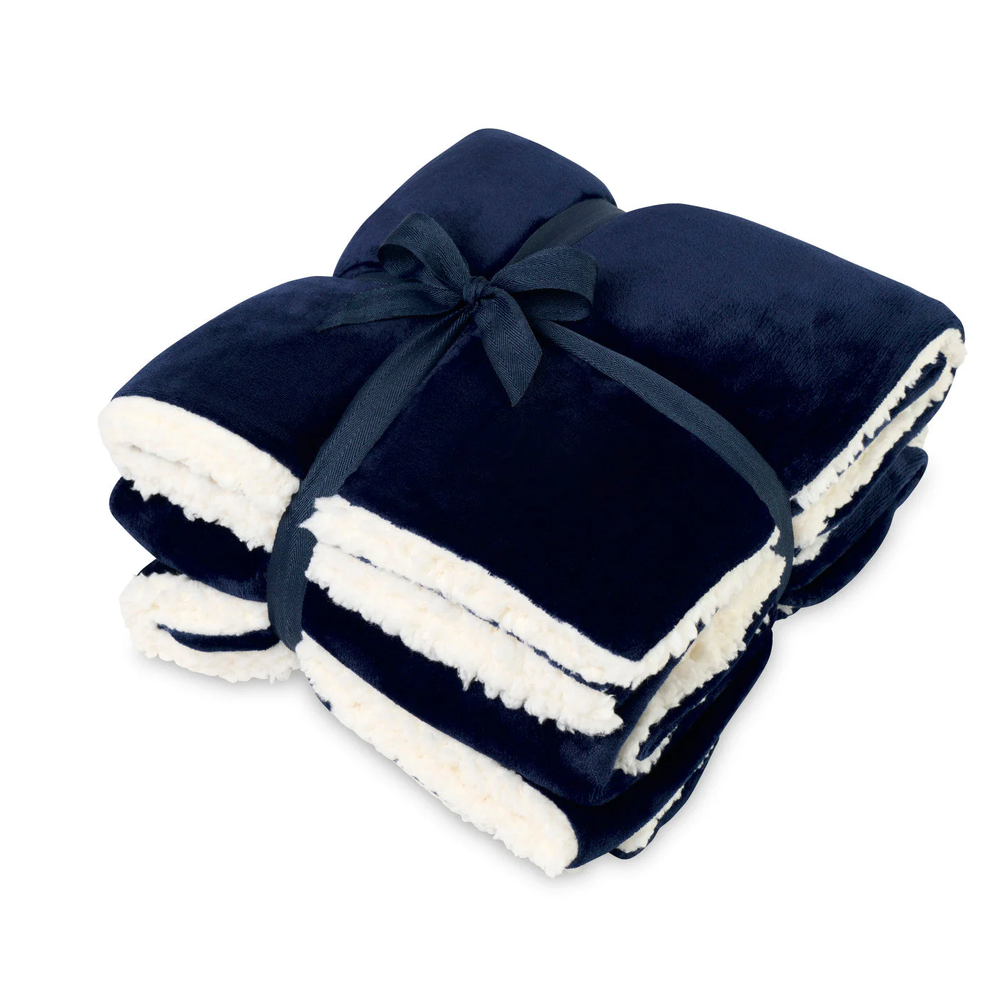 Mink Sherpa Custom Blankets, Navy - Image 3