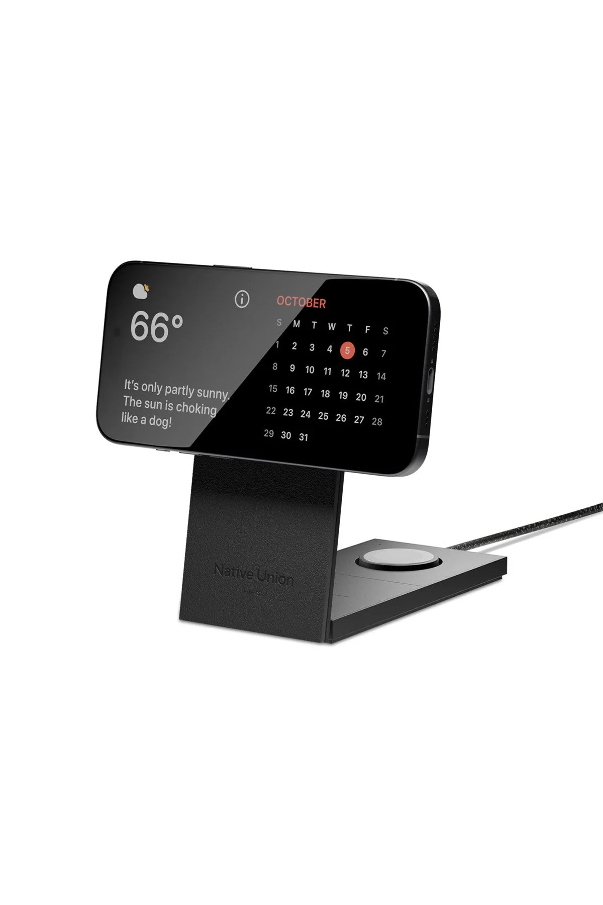 Native Union Rise 3-IN-1 Qi2 Wireless Custom Charger, Black - Image 2