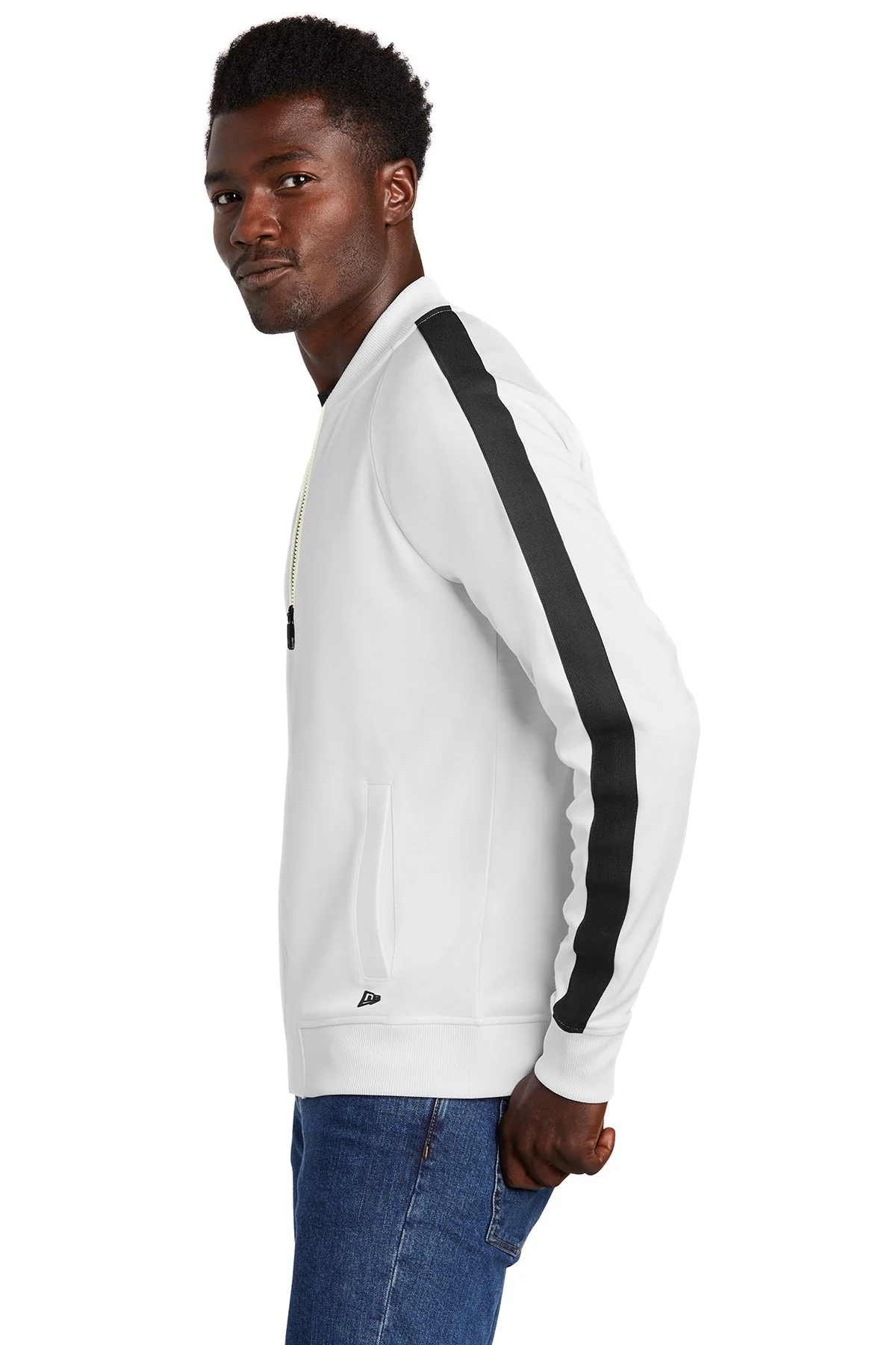 New Era Custom Track Jackets, White/ Black [TestQ] - Image 3