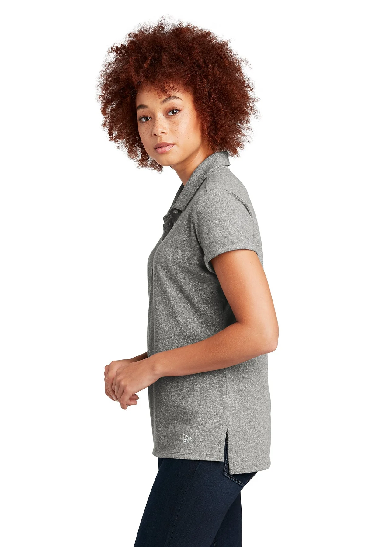 New Era Ladies Slub Twist Polo, Shadow Grey Twist [Eastside Vocational Services, Inc.] - Image 3