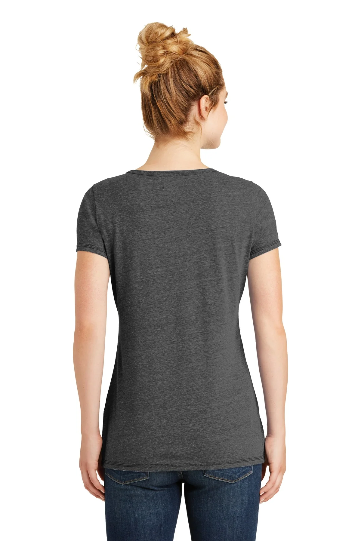 New Era Ladies Tri Blend Performance Customized Tee's, Dark Graphite - Image 2