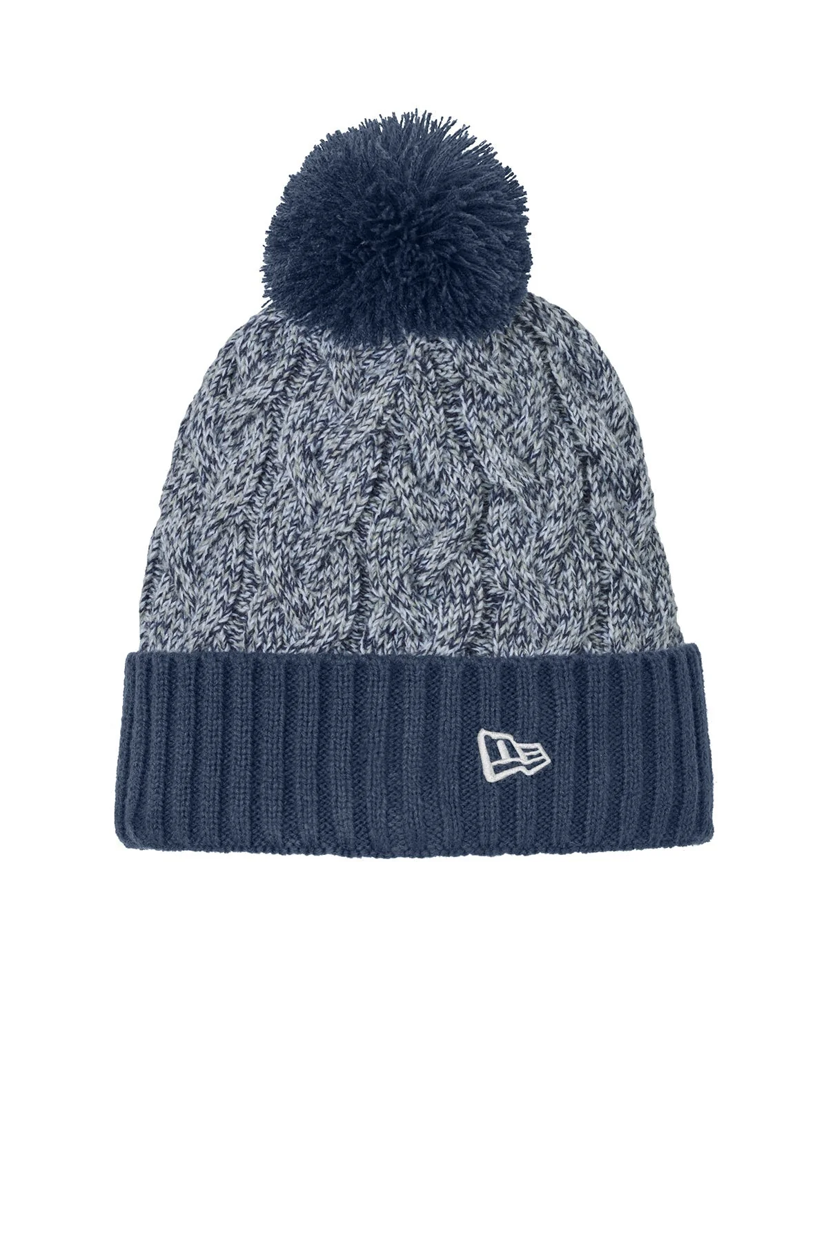 New Era Marled Knit Pom Beanie, Deep Navy/ Grey/ White [Misco Products] - Image 2