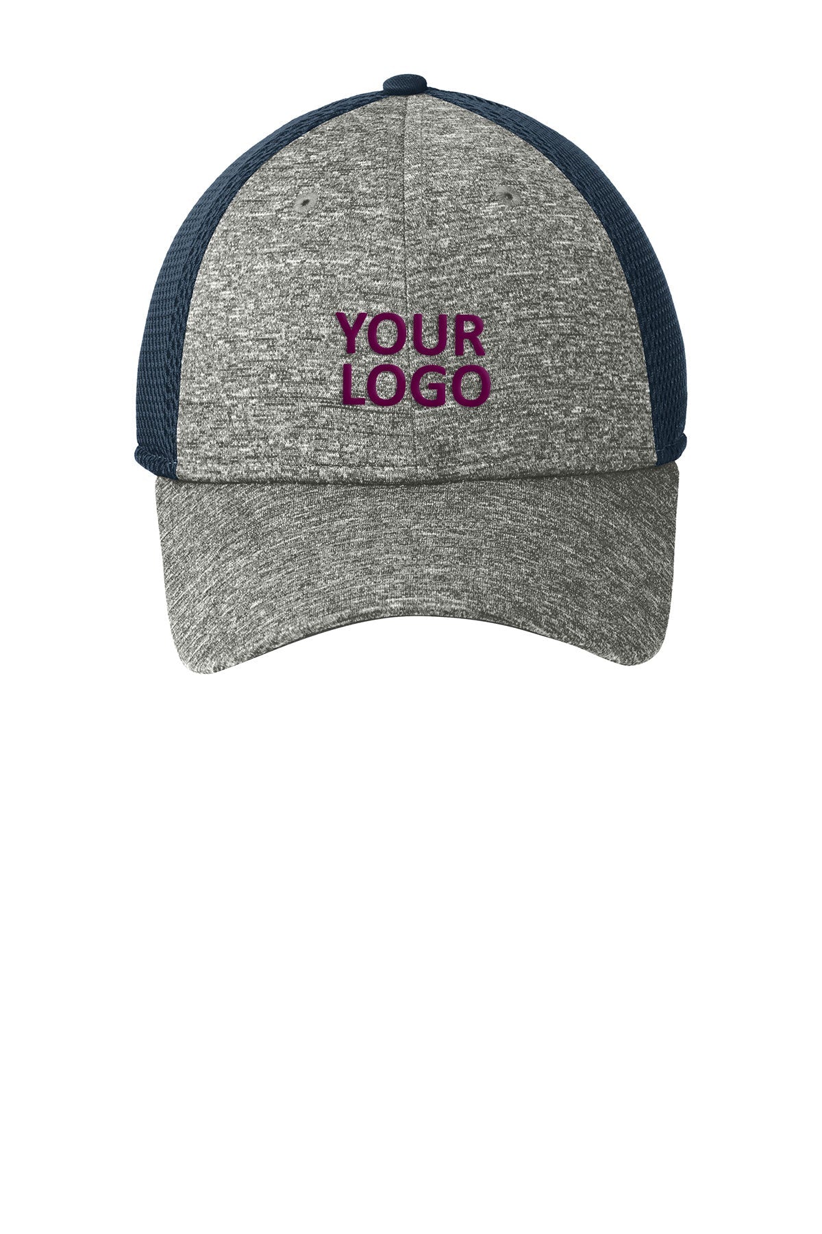 New Era Shadow Stretch Mesh Customized Caps, Deep Navy/ Shadow Heather