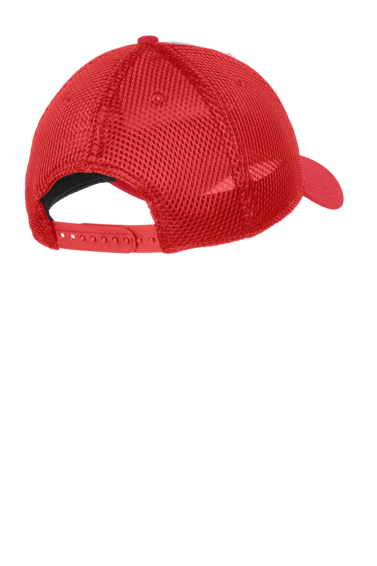 New Era Snapback Contrast Front Mesh Customized Caps, White/Scarlet Red - Image 2