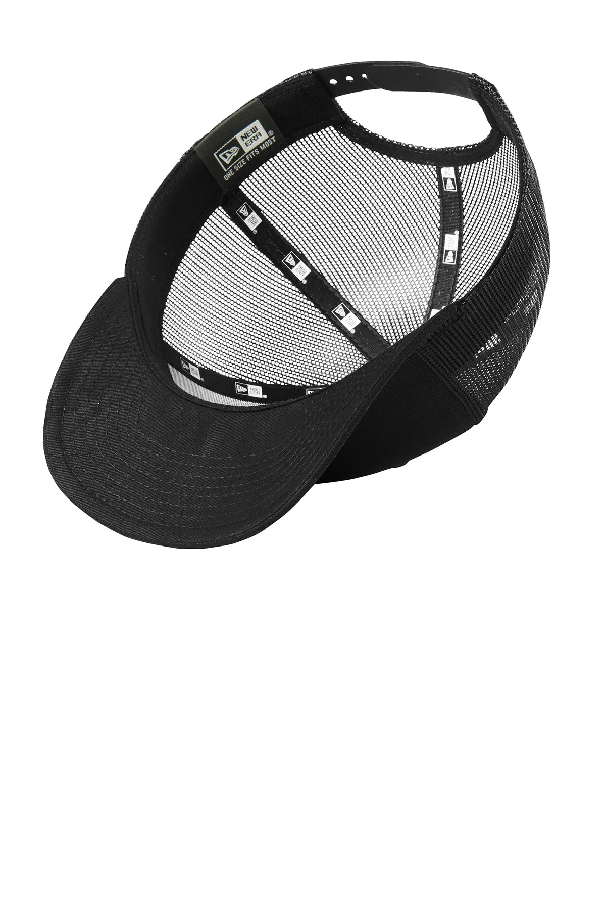 New Era Snapback Low Profile Trucker Custom Caps, Black - Image 3