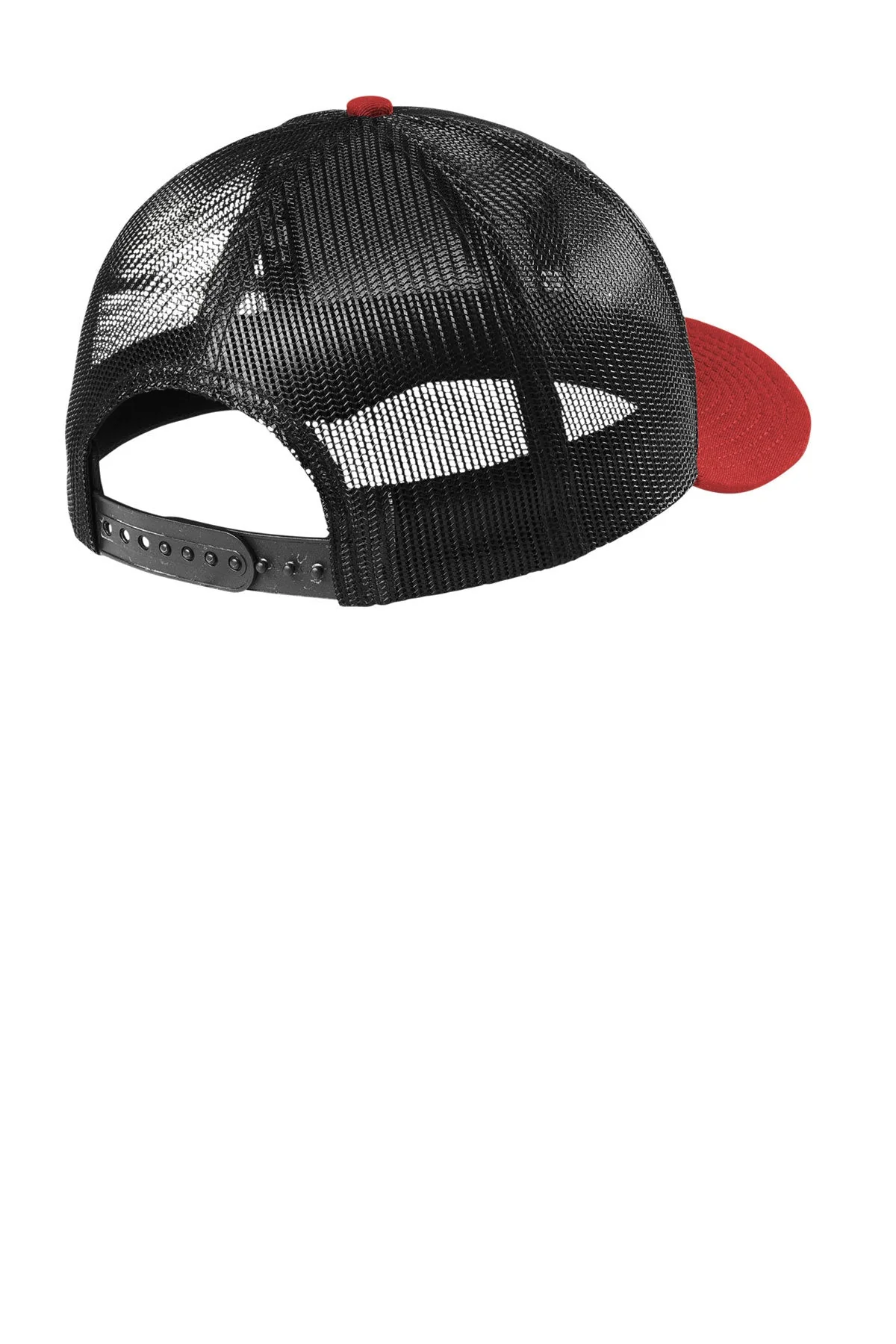 New Era Snapback Low Profile Trucker Custom Caps, Black/ Scarlet - Image 2